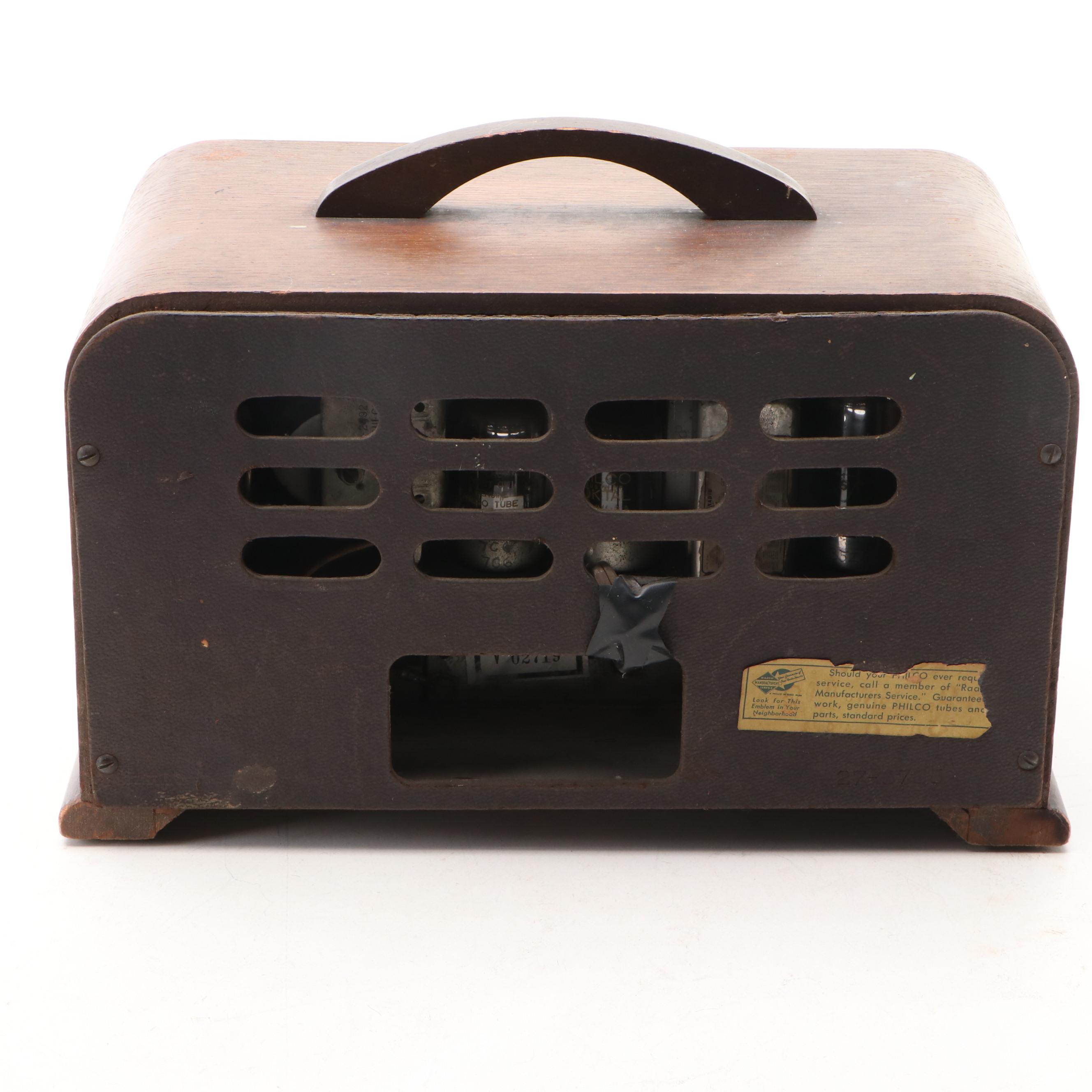 Philco Police Radio with Emerson Pocket Radio and Westclox Alarm Clock