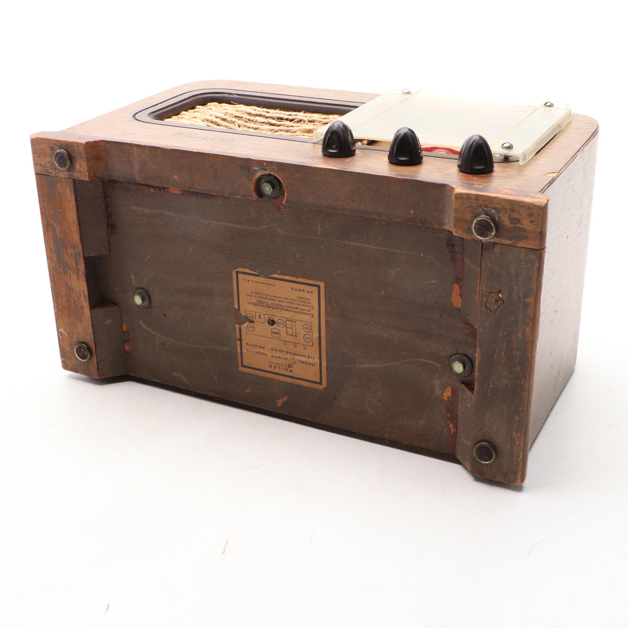 Philco Police Radio with Emerson Pocket Radio and Westclox Alarm Clock