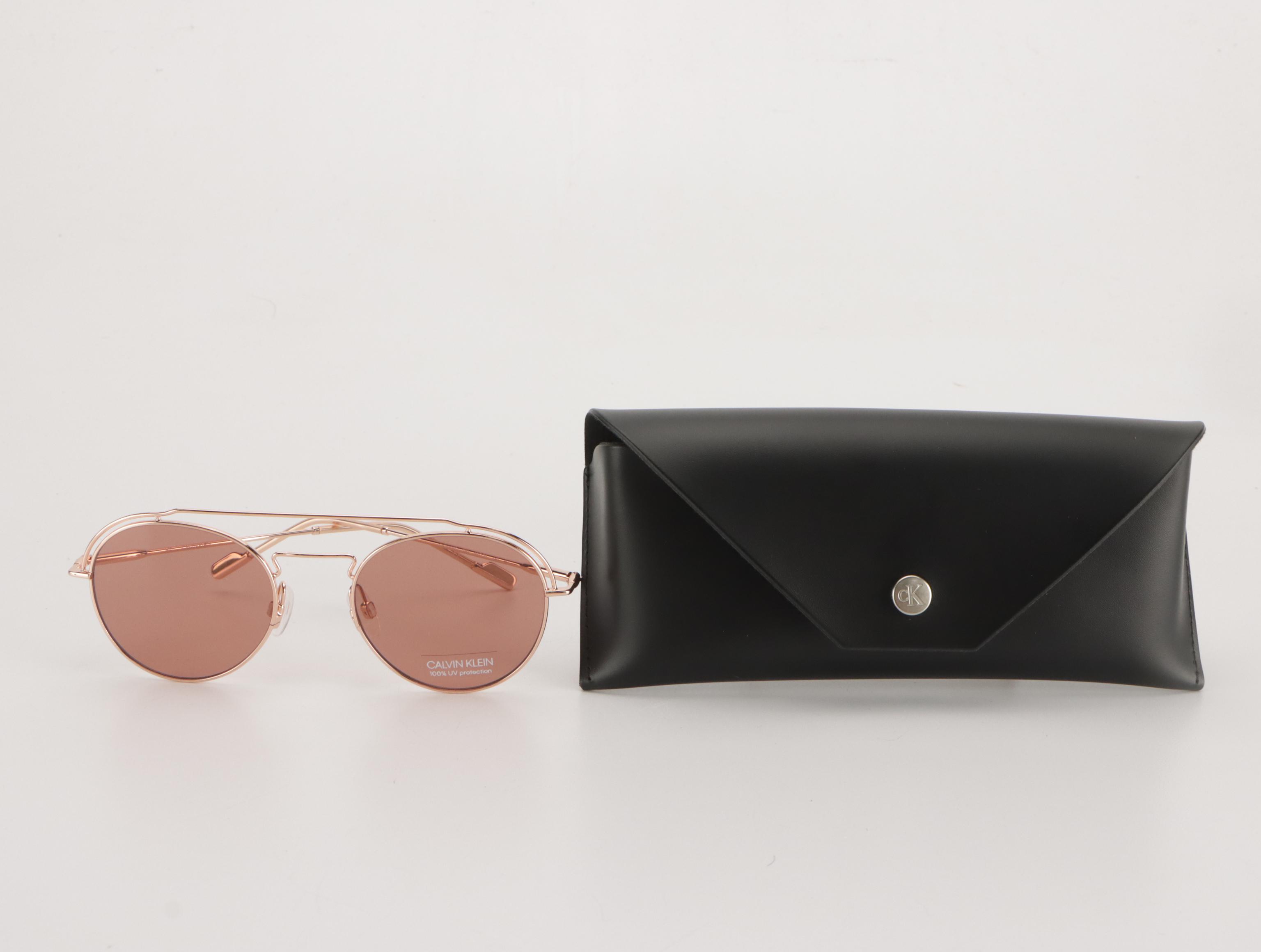 Calvin Klein CK21106S Pilot Sunglasses with Case