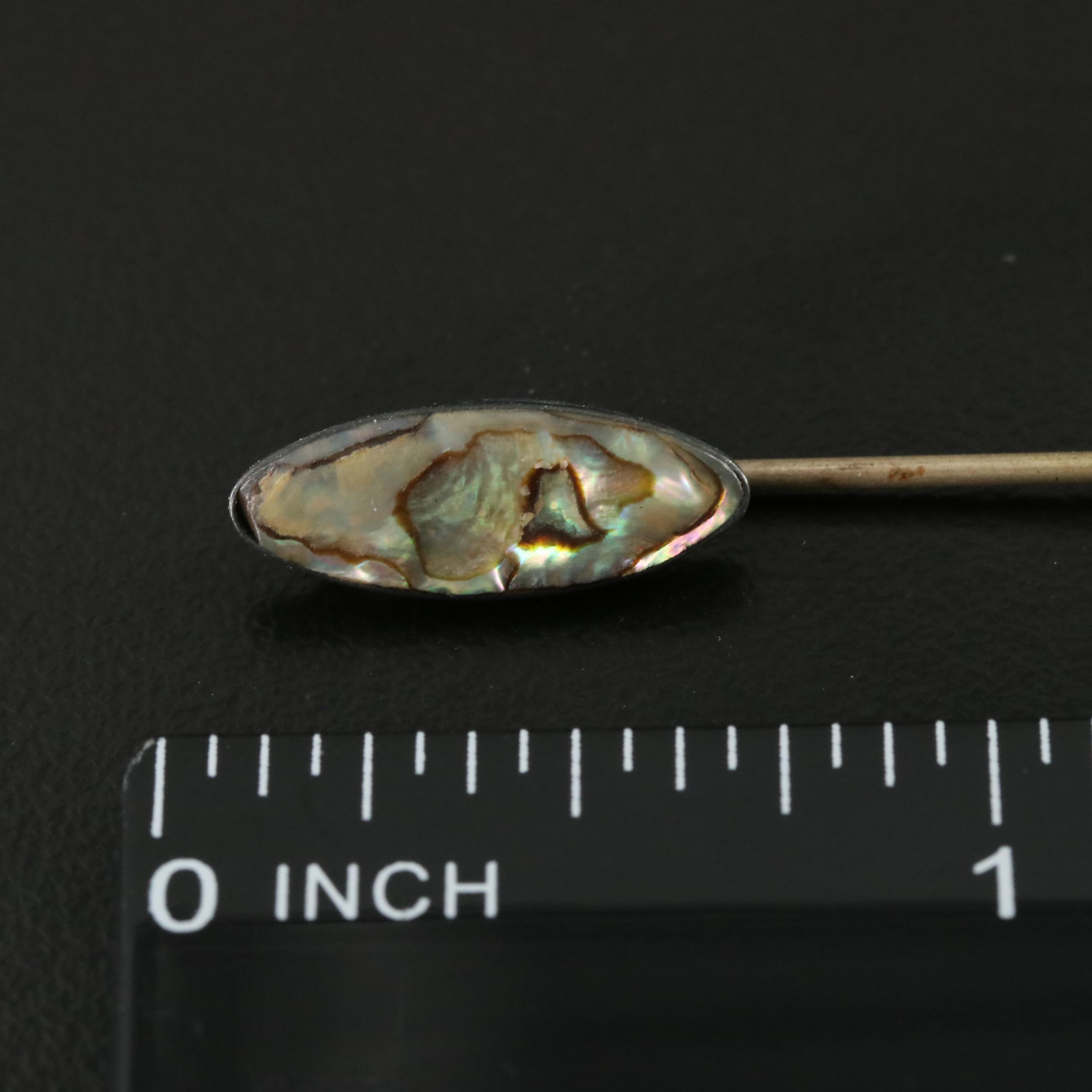 Antique Sterling Abalone Stickpin
