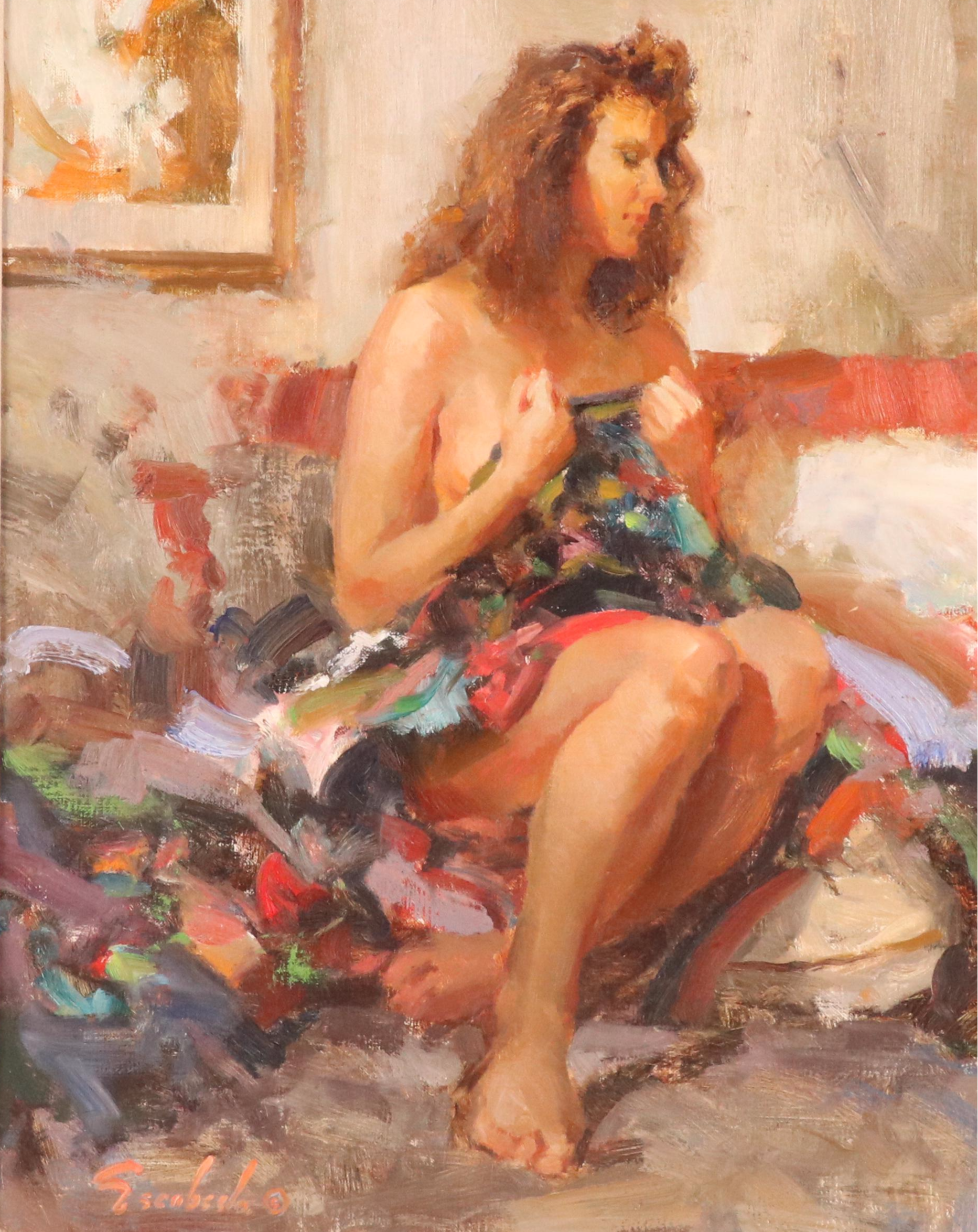 Louis Escobedo Oil Figure Painting "Copper," Circa 2000