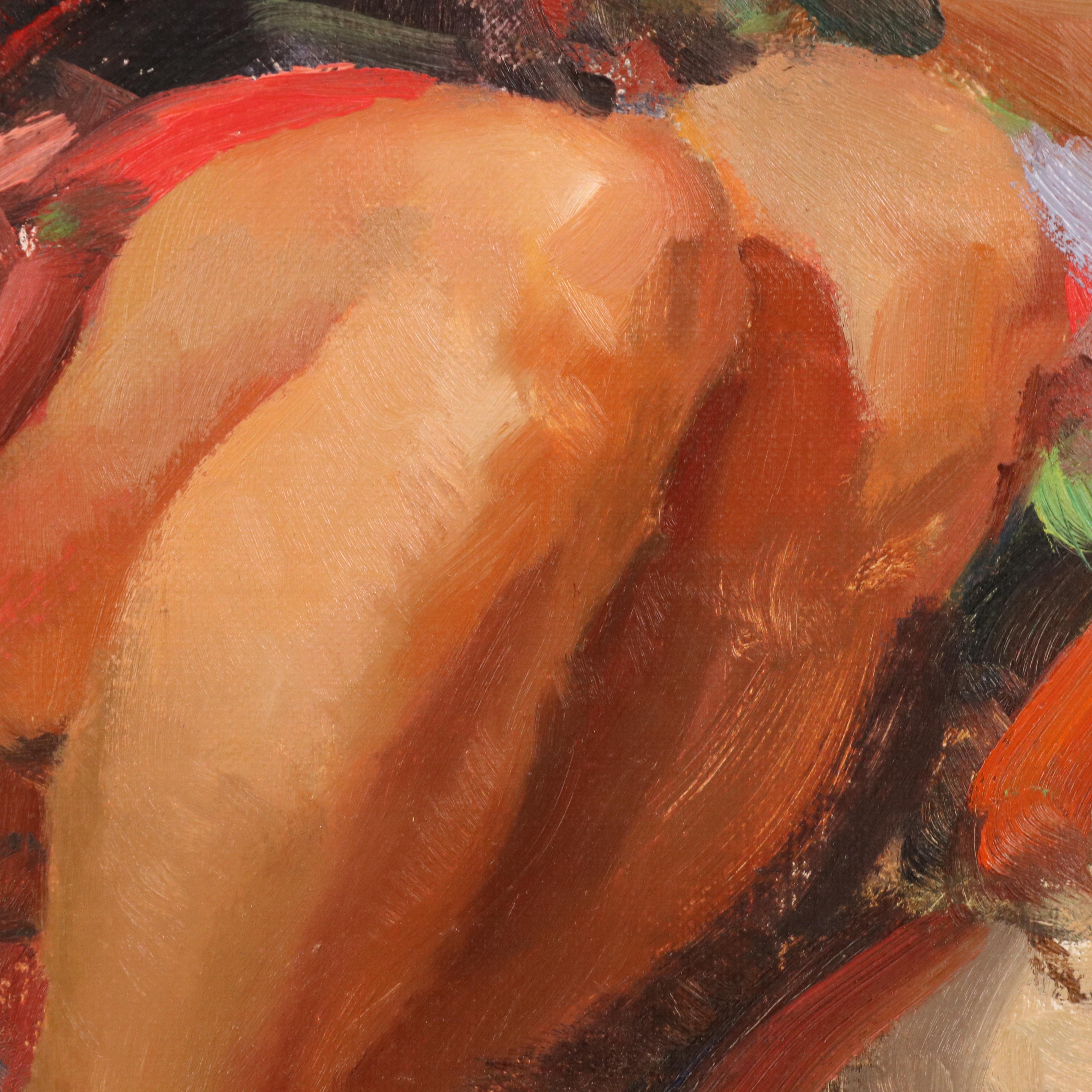 Louis Escobedo Oil Figure Painting "Copper," Circa 2000