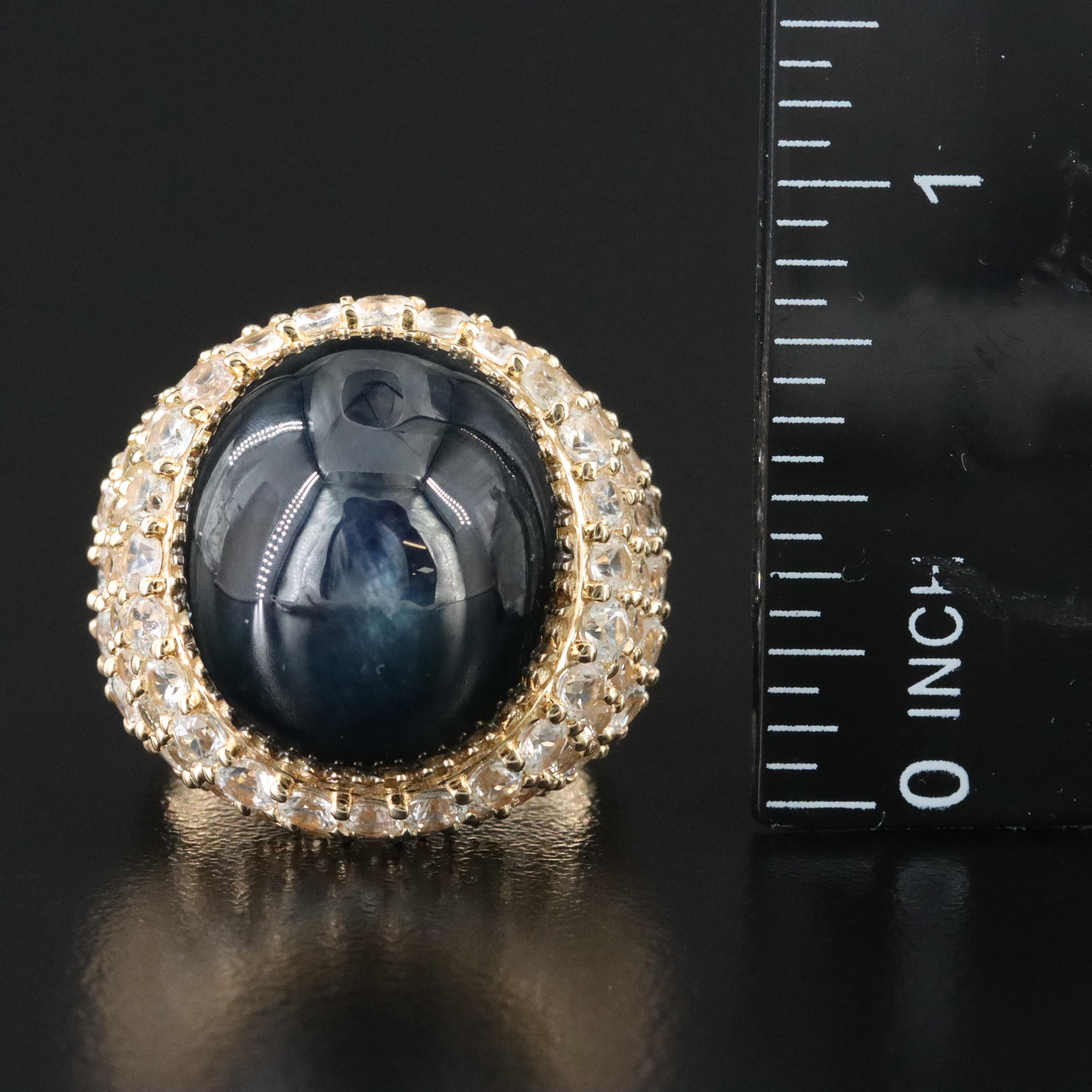 14K 19.76 CT Sapphire and White Sapphire Ring with IGI Jewelry Report