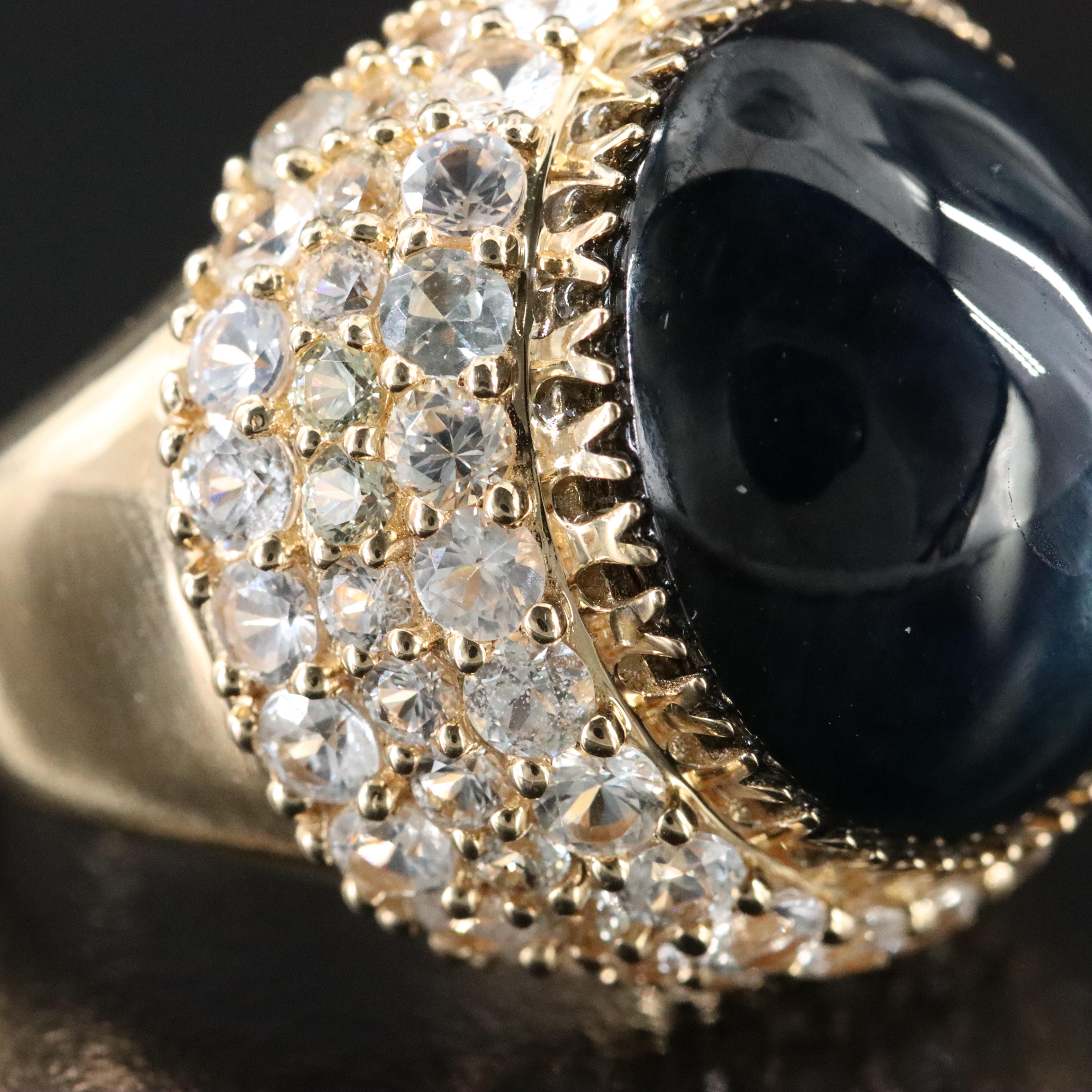 14K 19.76 CT Sapphire and White Sapphire Ring with IGI Jewelry Report