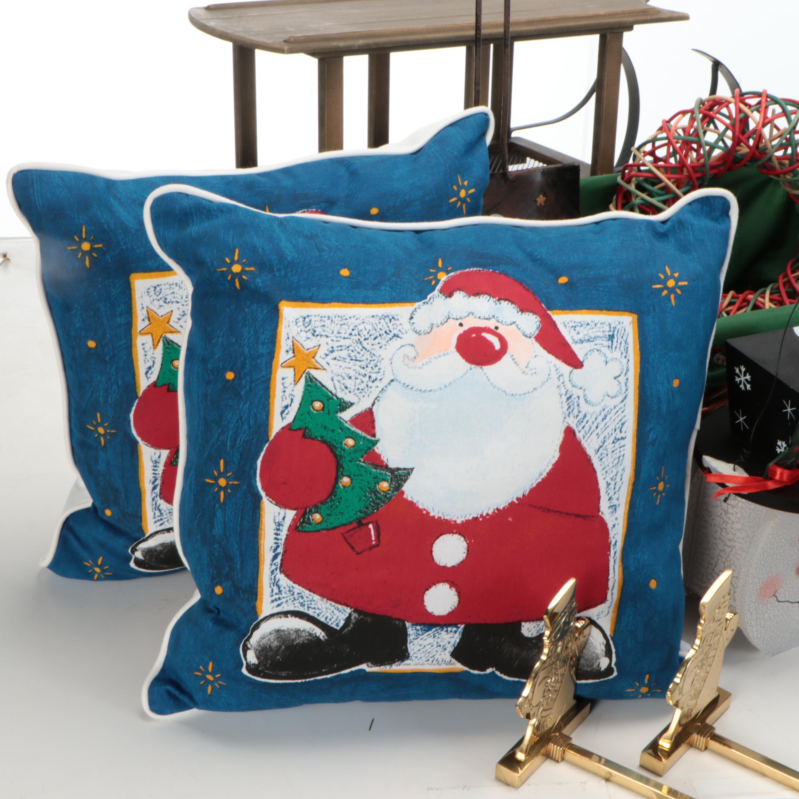 Primitive Style Christmas Sled, Table, Miniature Tree, Pillows and More