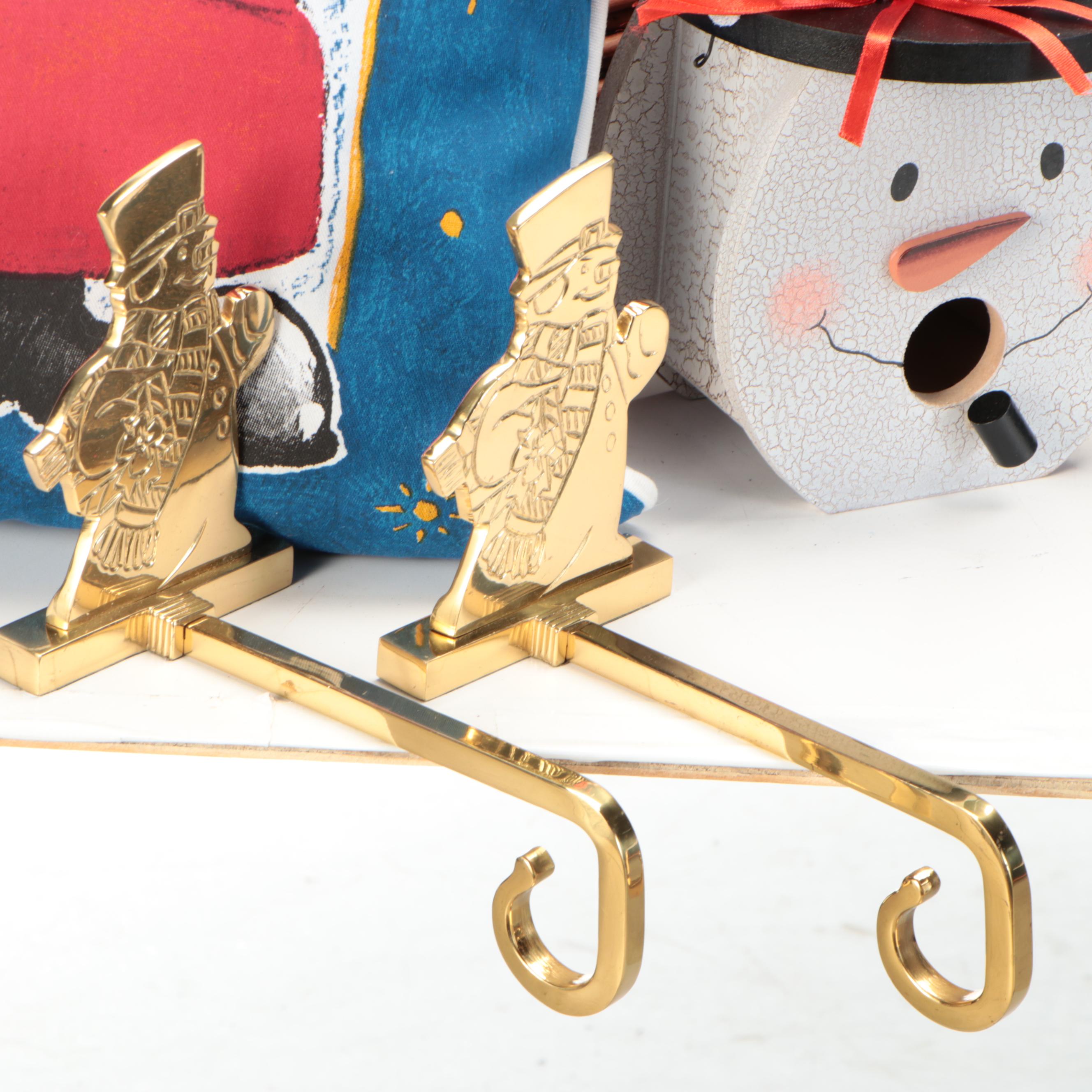 Primitive Style Christmas Sled, Table, Miniature Tree, Pillows and More