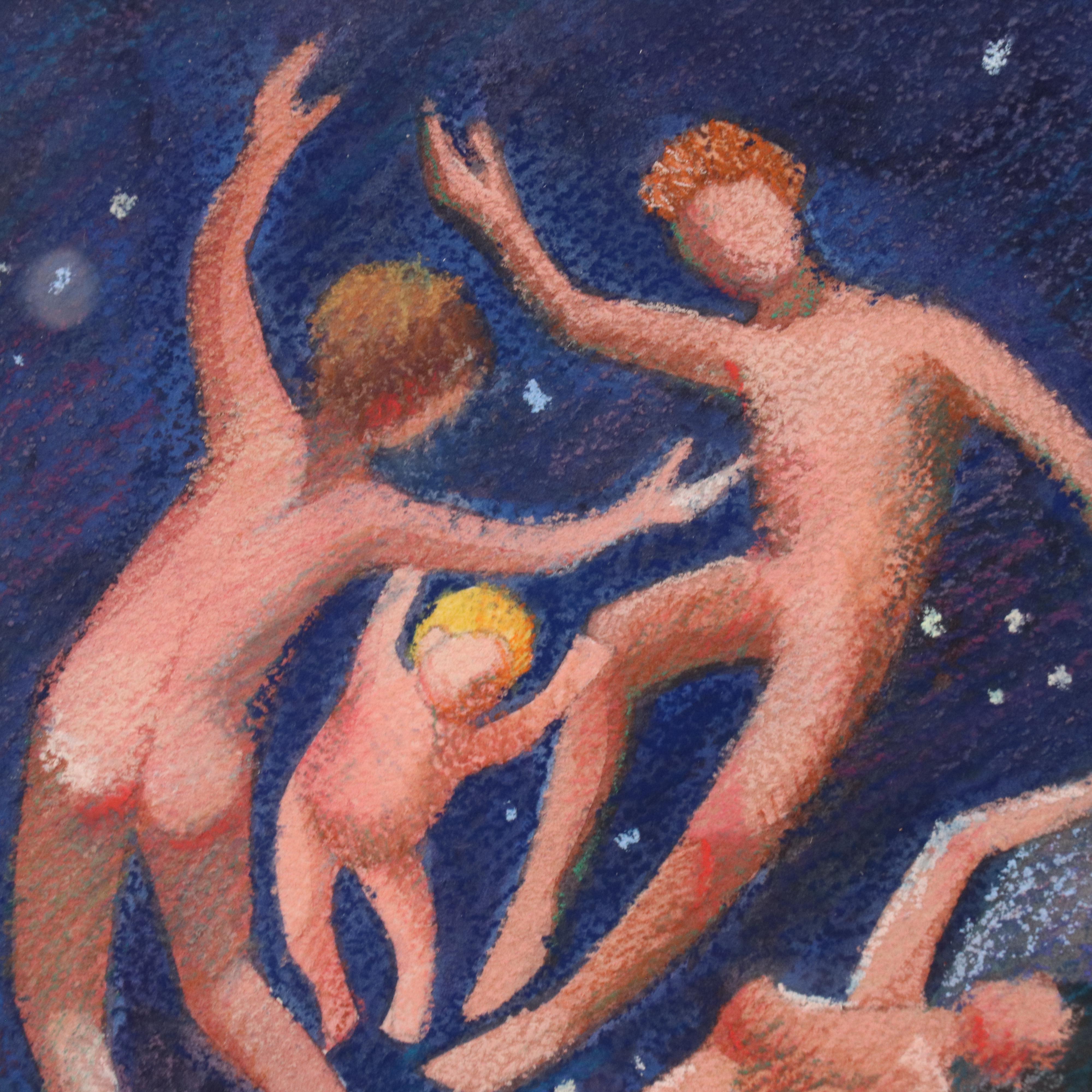 Roberta Smith Surrealist Pastel Drawing "First Glimpse," 1992