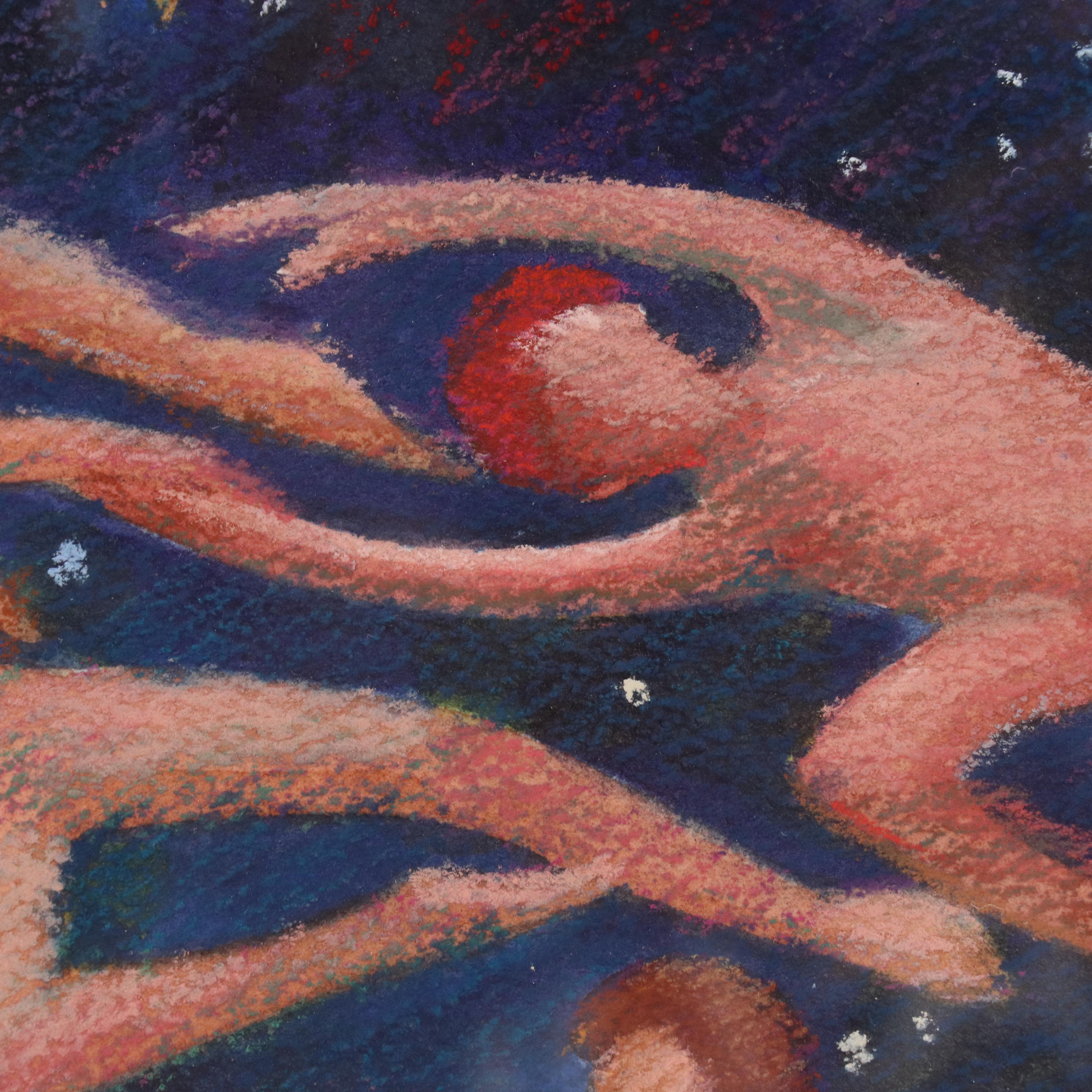 Roberta Smith Surrealist Pastel Drawing "First Glimpse," 1992