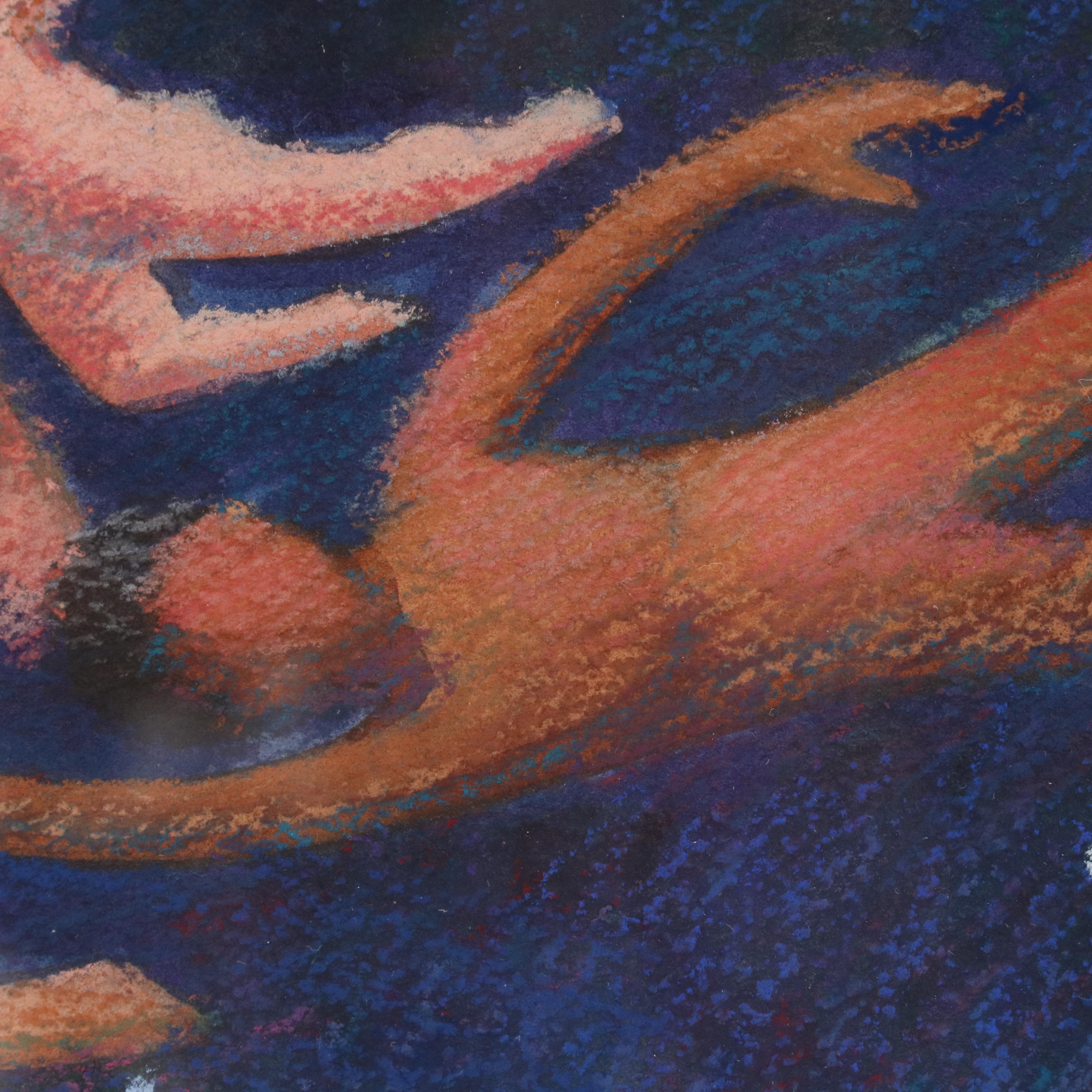 Roberta Smith Surrealist Pastel Drawing "First Glimpse," 1992