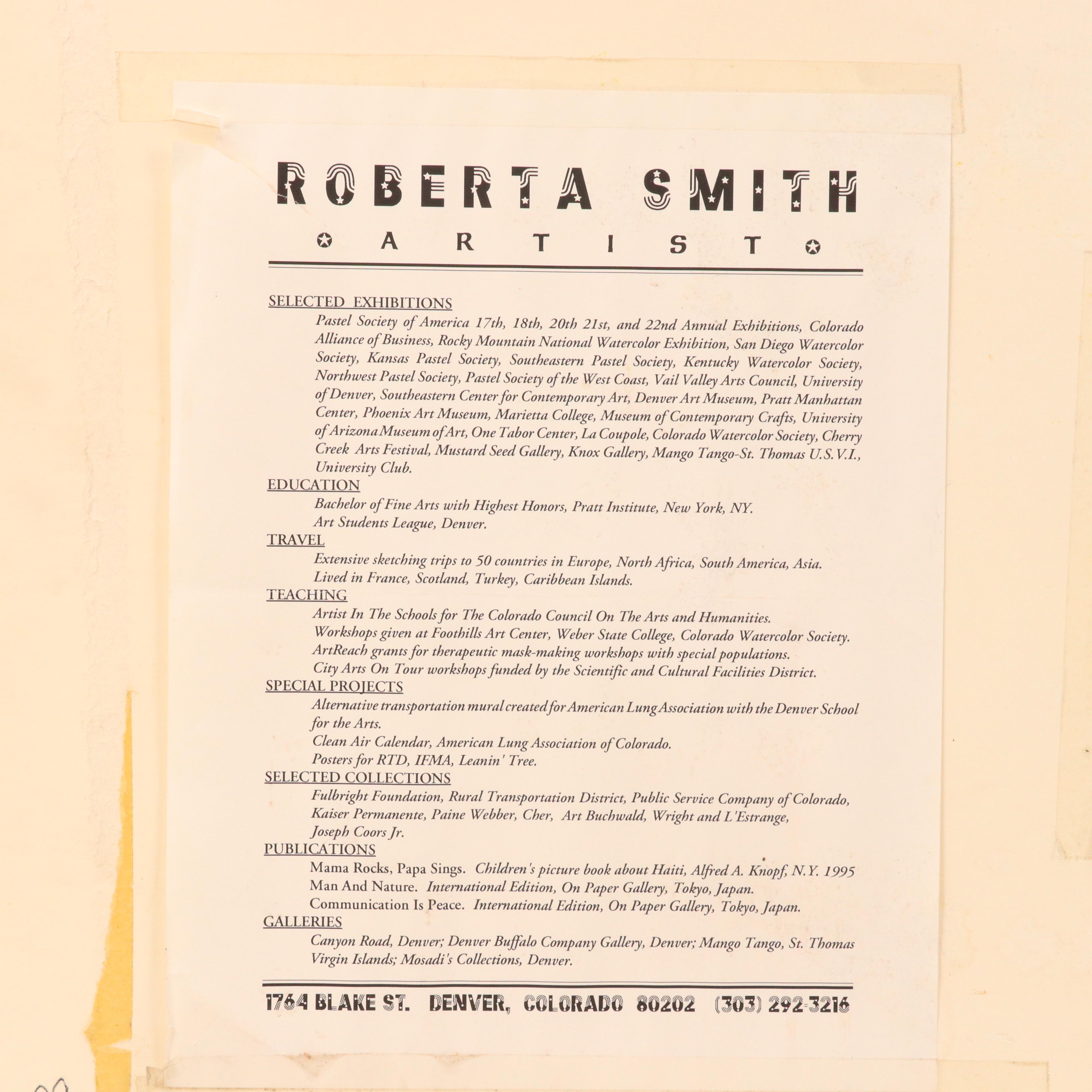 Roberta Smith Surrealist Pastel Drawing "First Glimpse," 1992