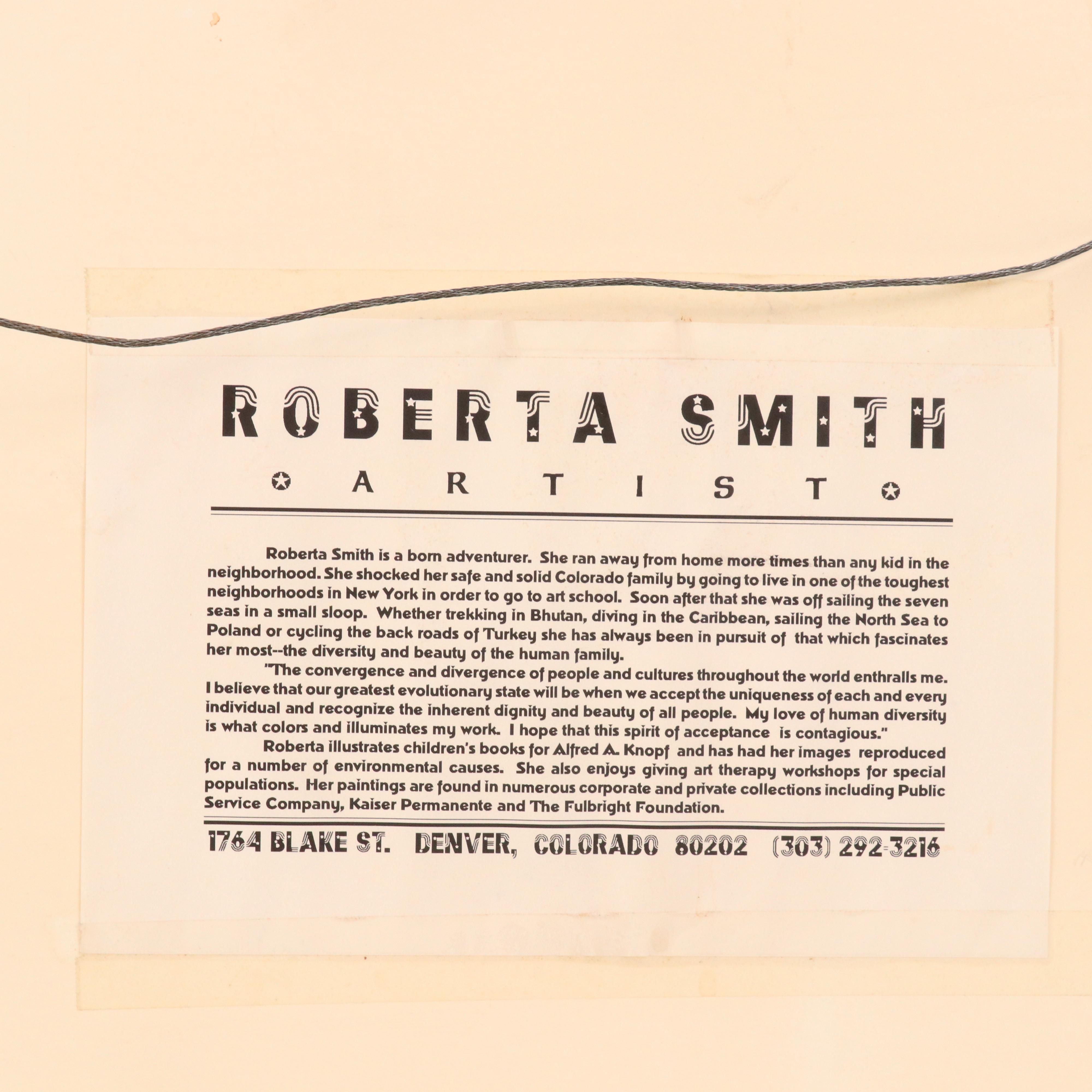 Roberta Smith Surrealist Pastel Drawing "First Glimpse," 1992