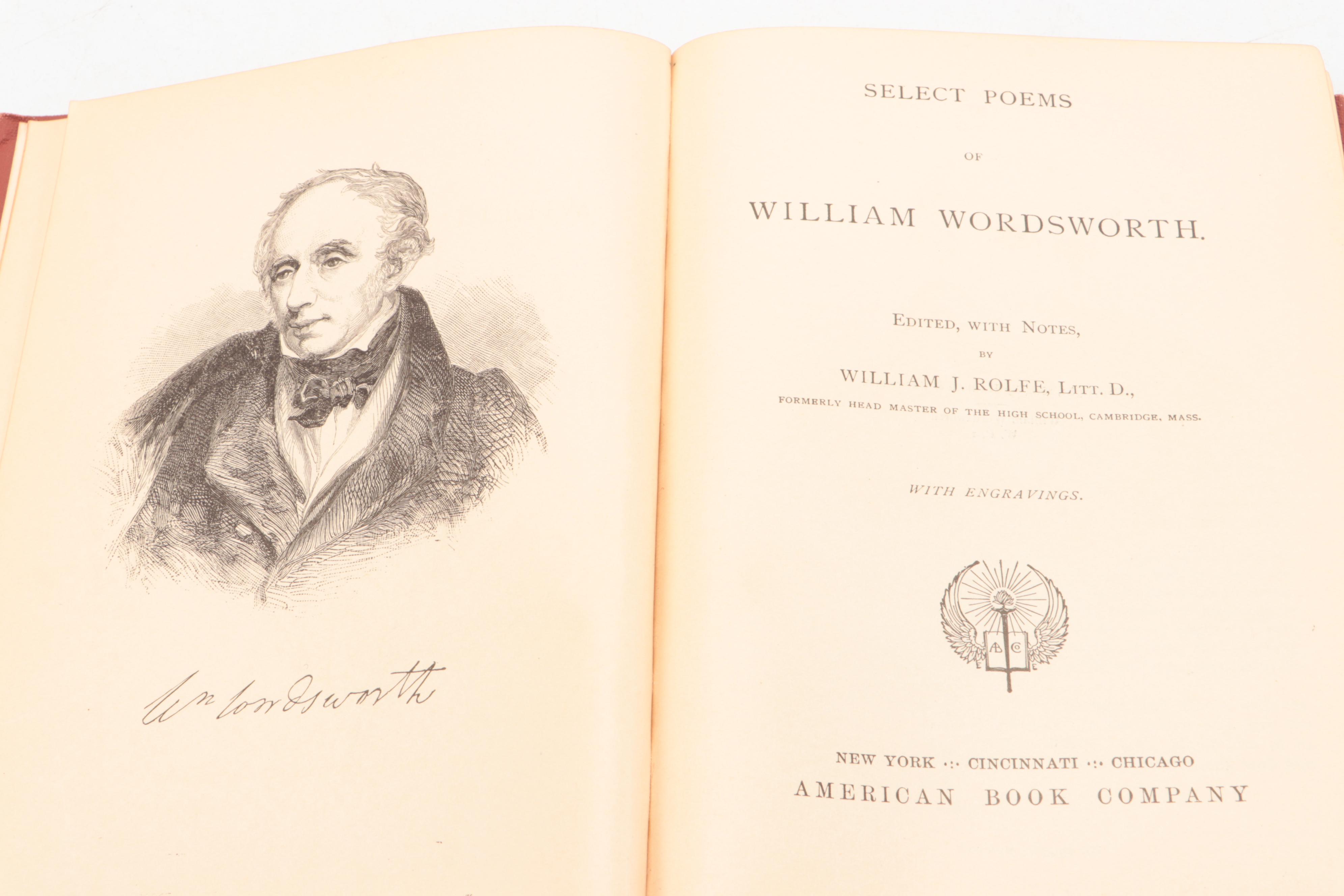"Select Poems of William Wordsworth" Edited by William J. Rolfe, circa 1889