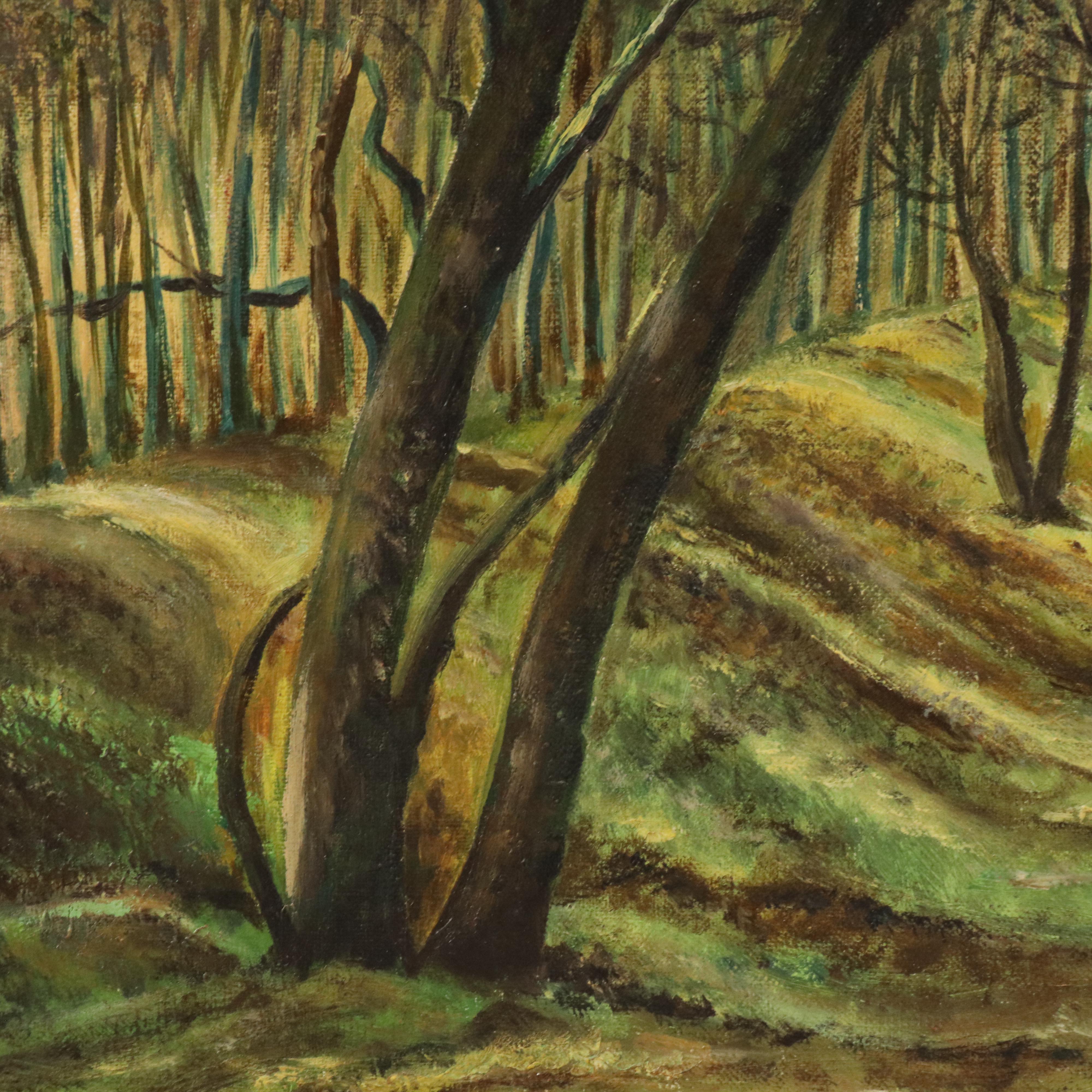 H. Ruessink Woodland Landscape Oil Painting