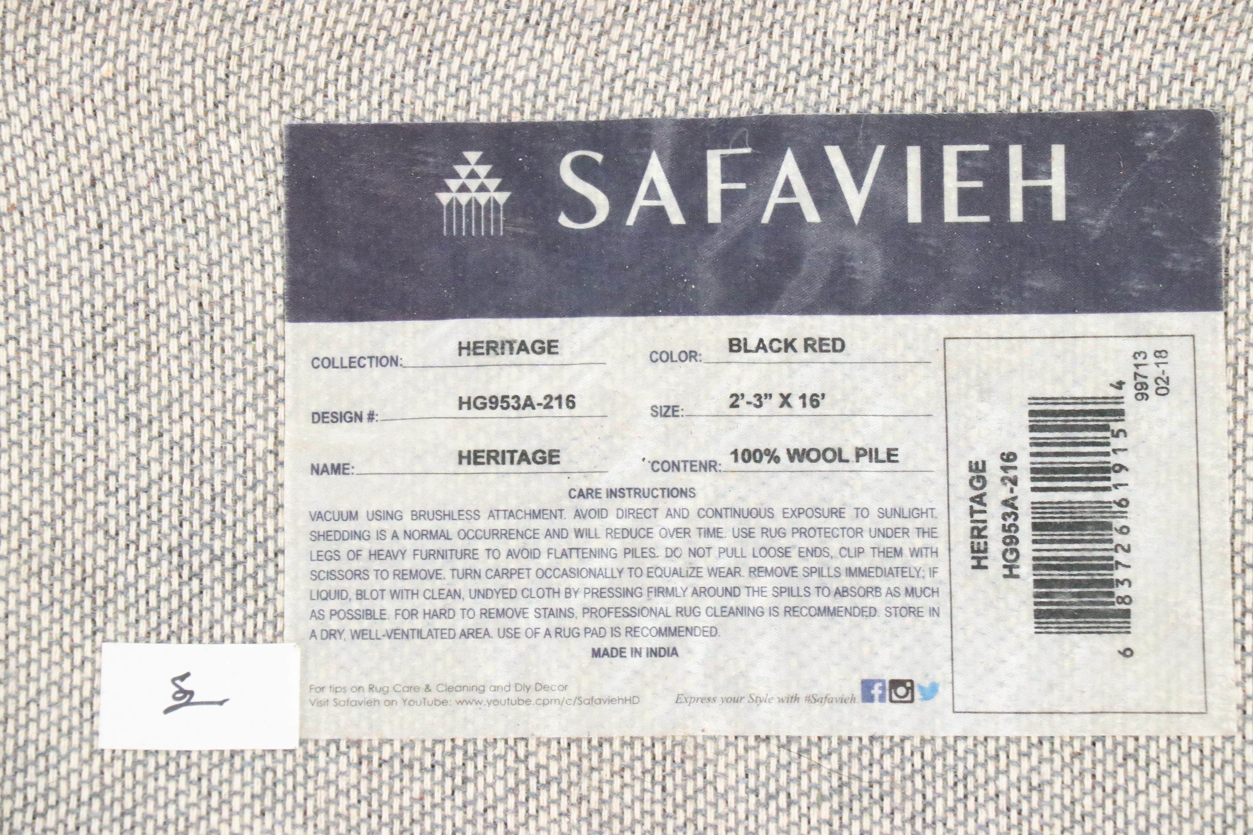 2'5 x 16'1 Hand-Tufted Safavieh Heritage Collection Carpet Runner