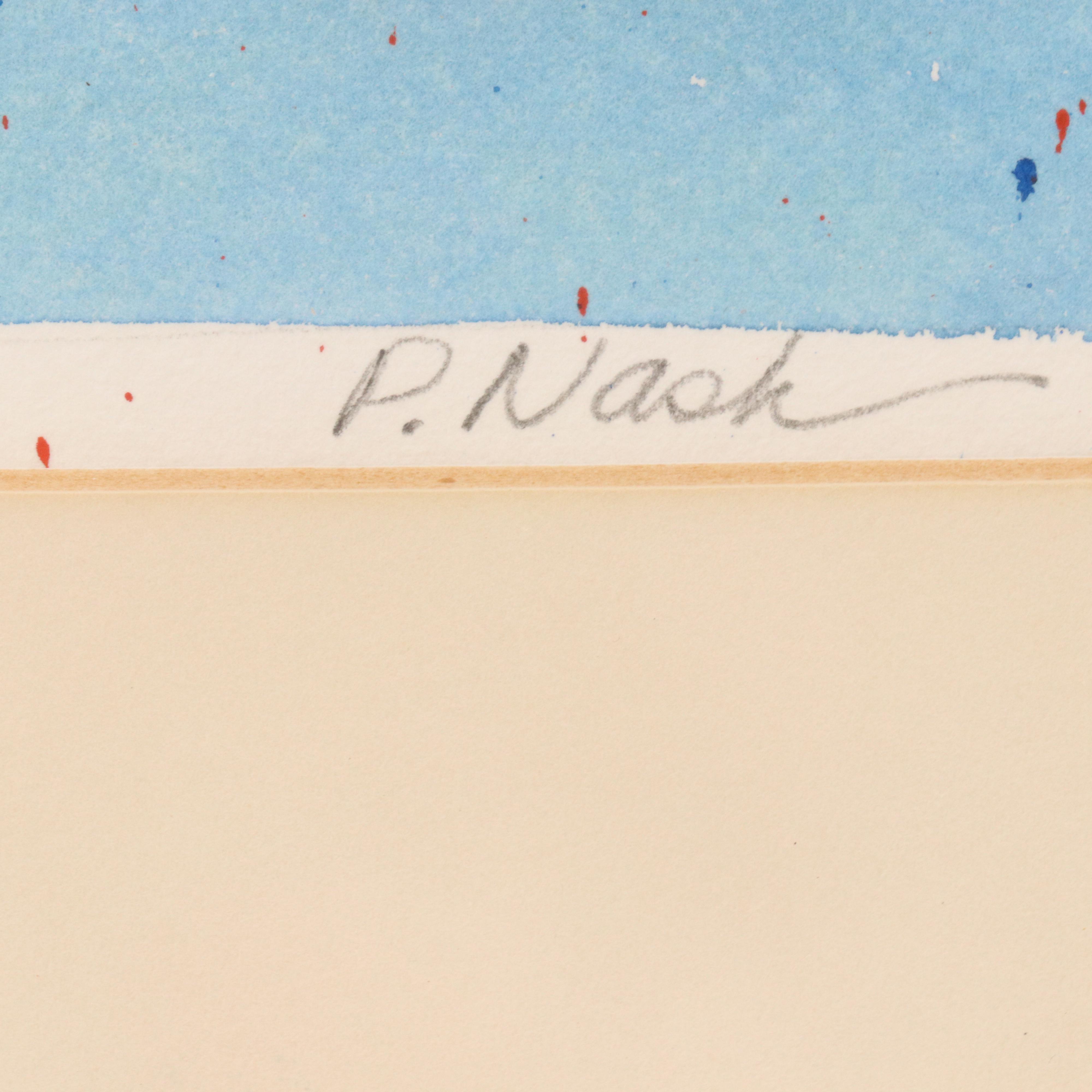 P. Nash Stylized Floral Still Life Watercolor Painting