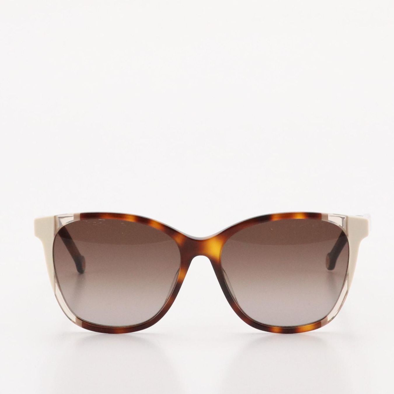 Carolina Herrera CH0061/S Brown Havana and Ivory Cat Eye Sunglasses with Case