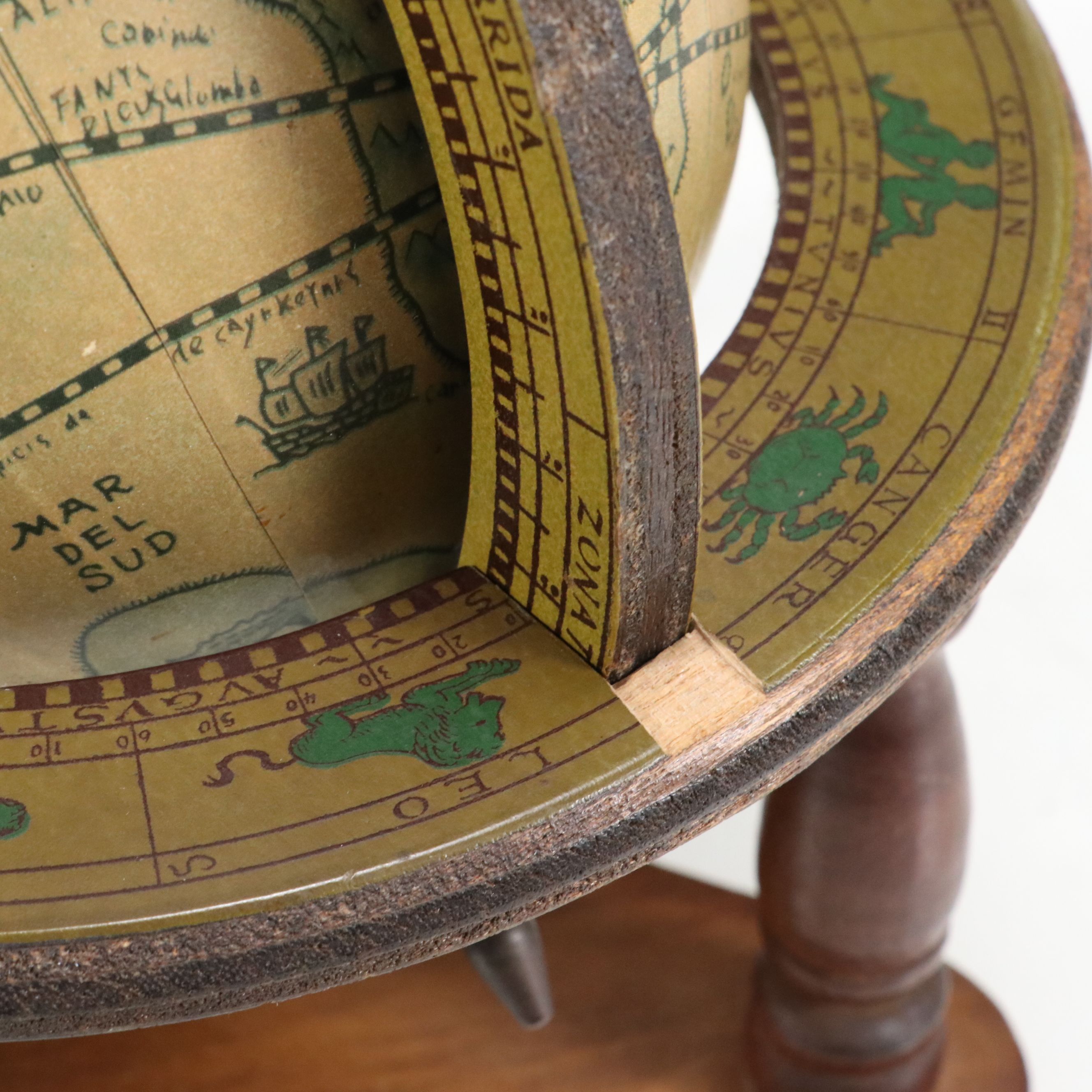 Novelty Wall Sign with Vintage Globe, Carver Wood Tray and More