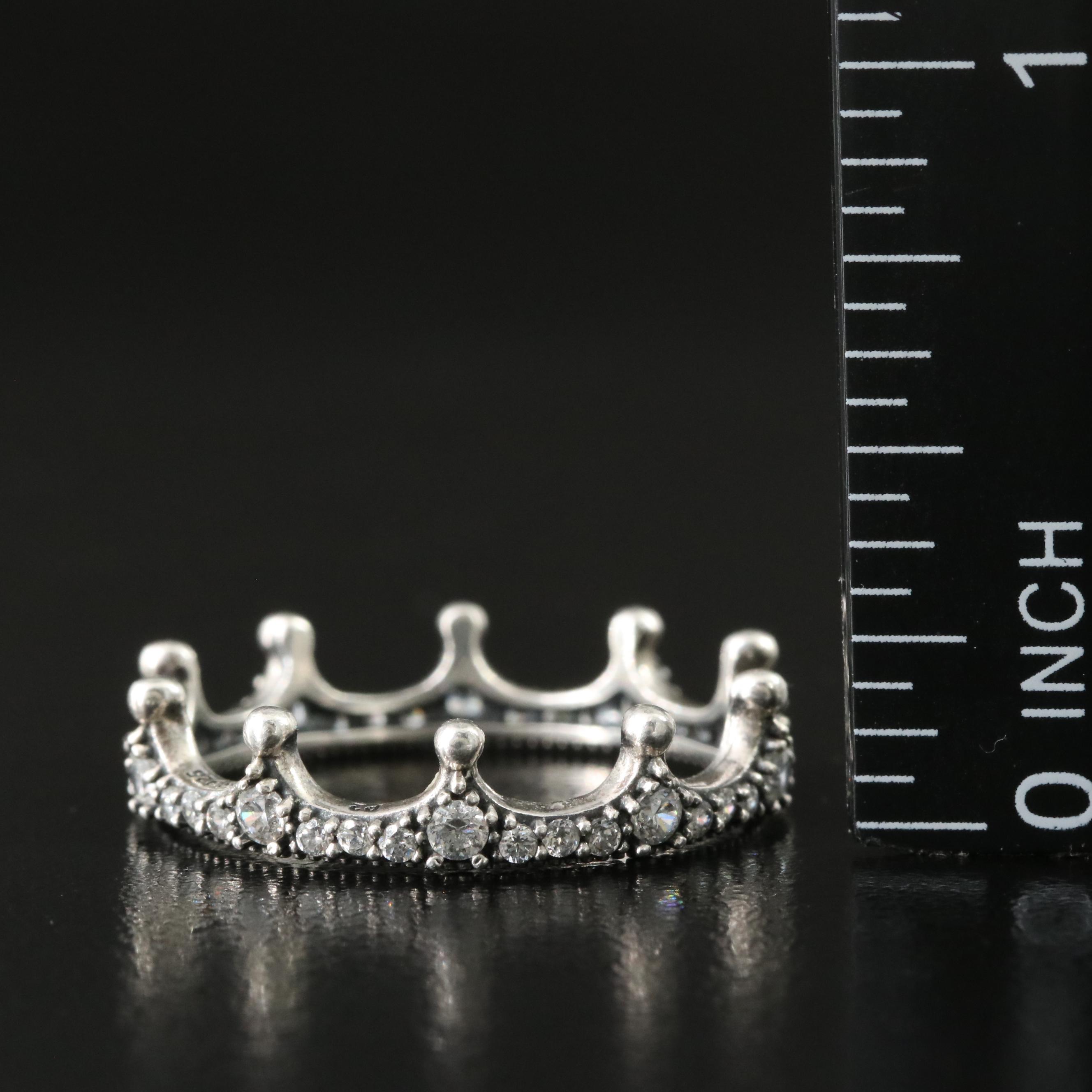 Pandora Sterling CZ Chevron Ring