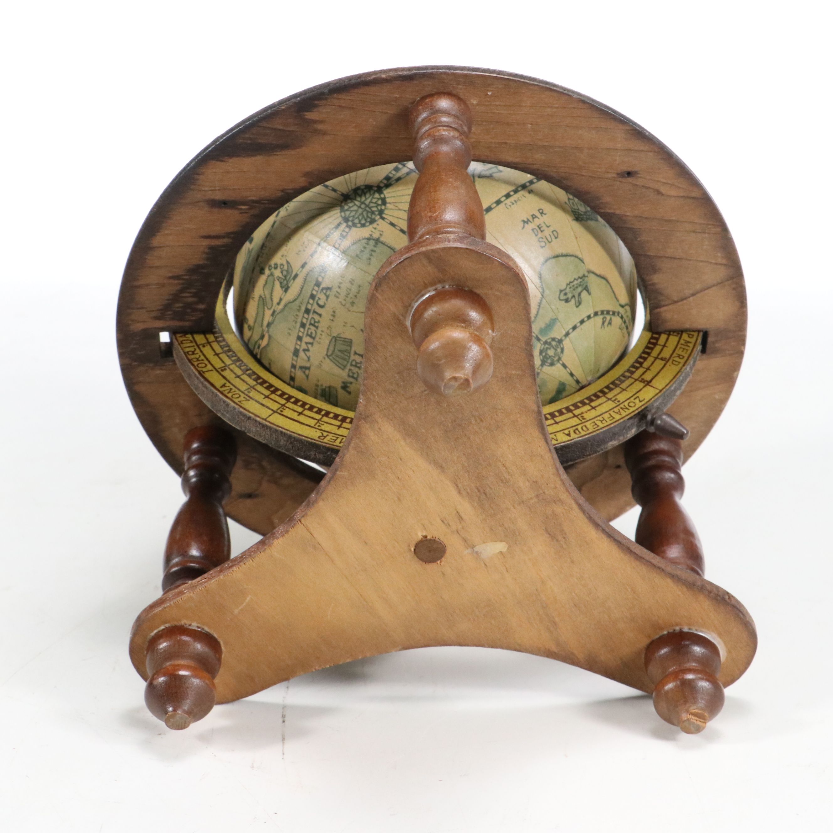 Novelty Wall Sign with Vintage Globe, Carver Wood Tray and More