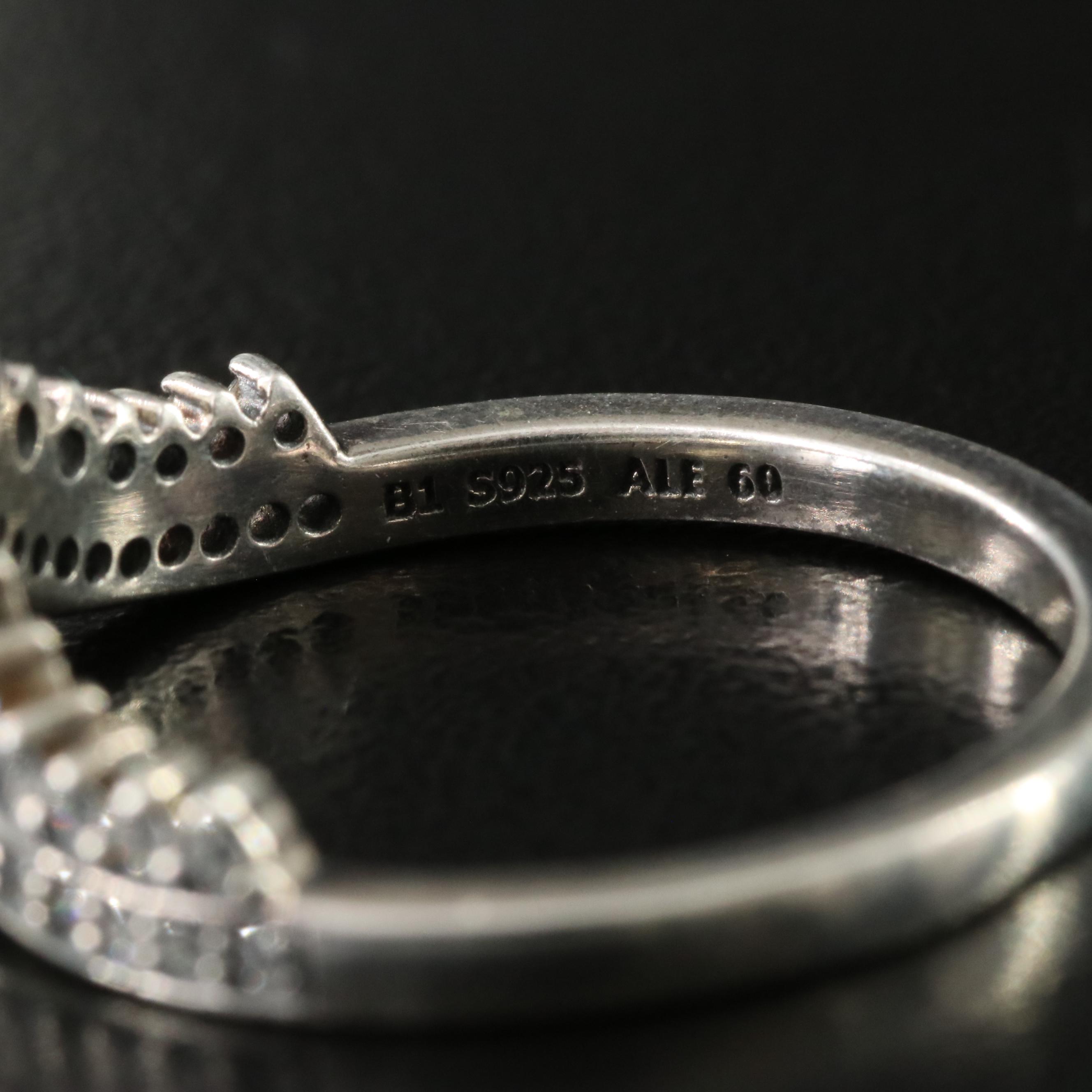 Pandora Sterling CZ Chevron Ring