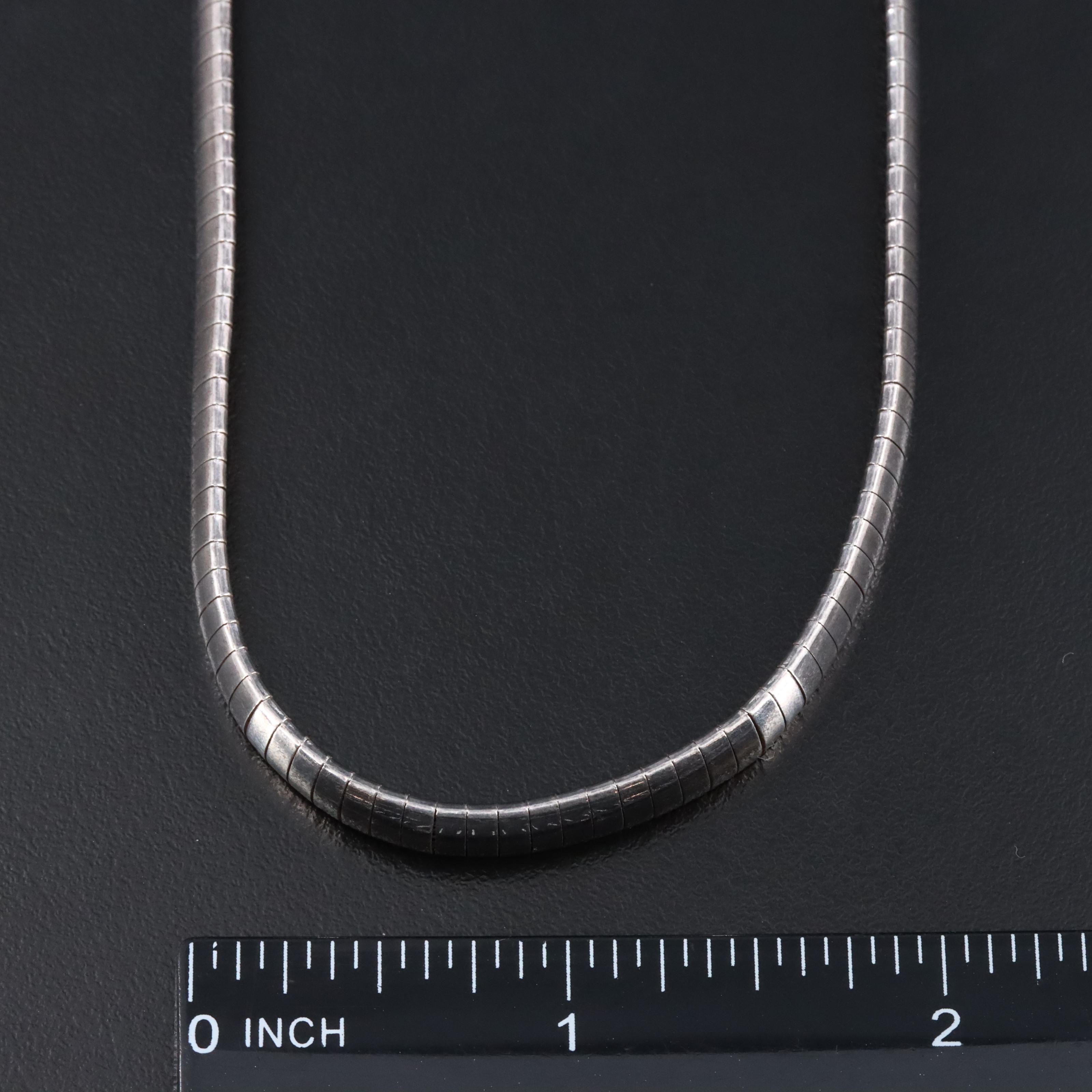 Italian Milor Sterling Omega Chain Necklace