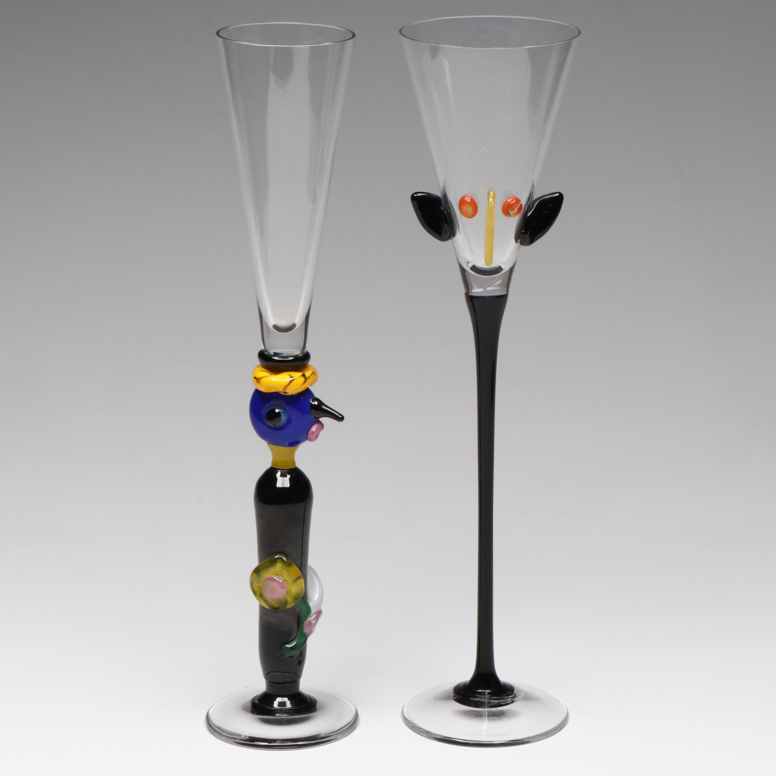 Otmar Alt and Ambrogio Pozzi for Rosenthal Art Glass Vases