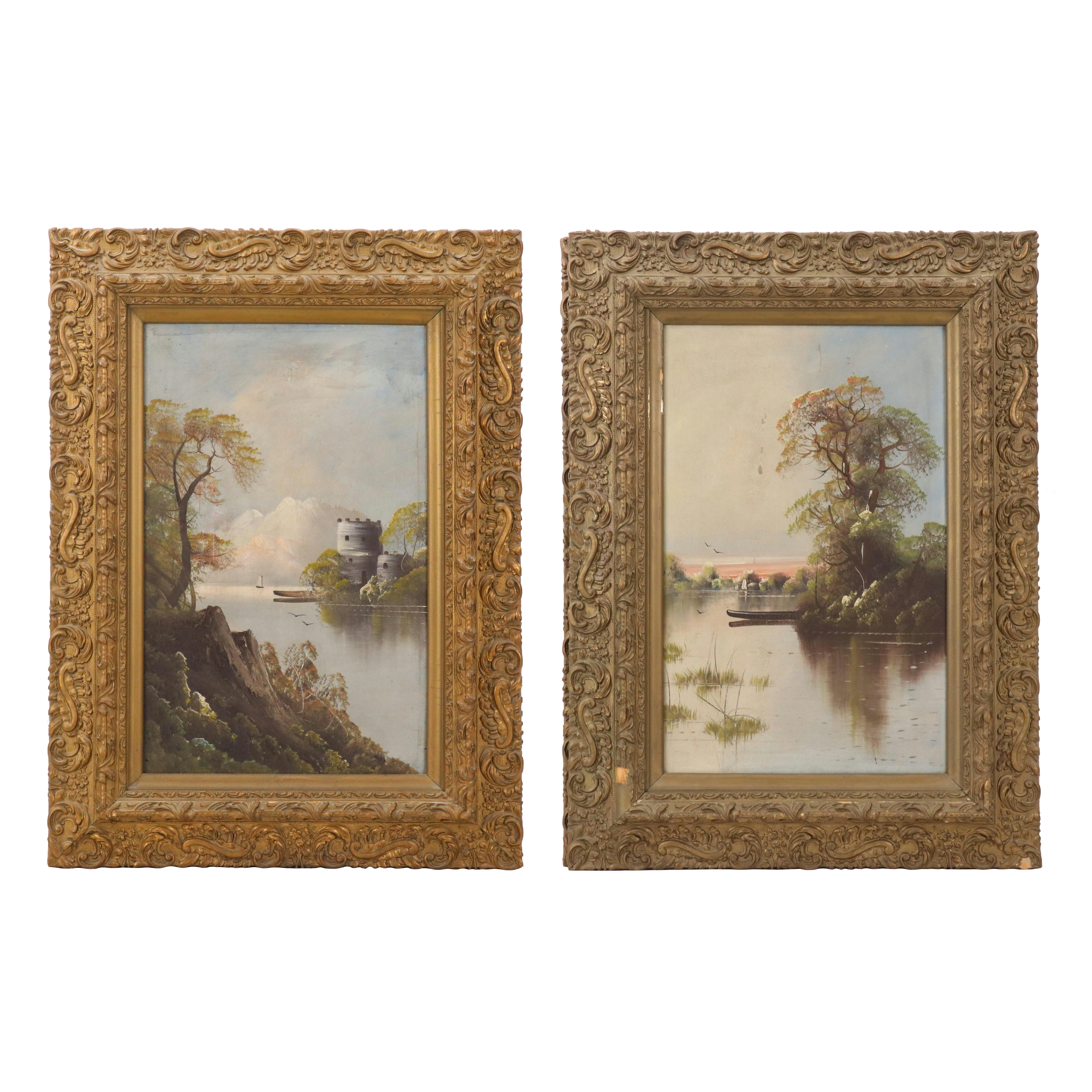 European School Landscape Oil Paintings, Early 20th Century