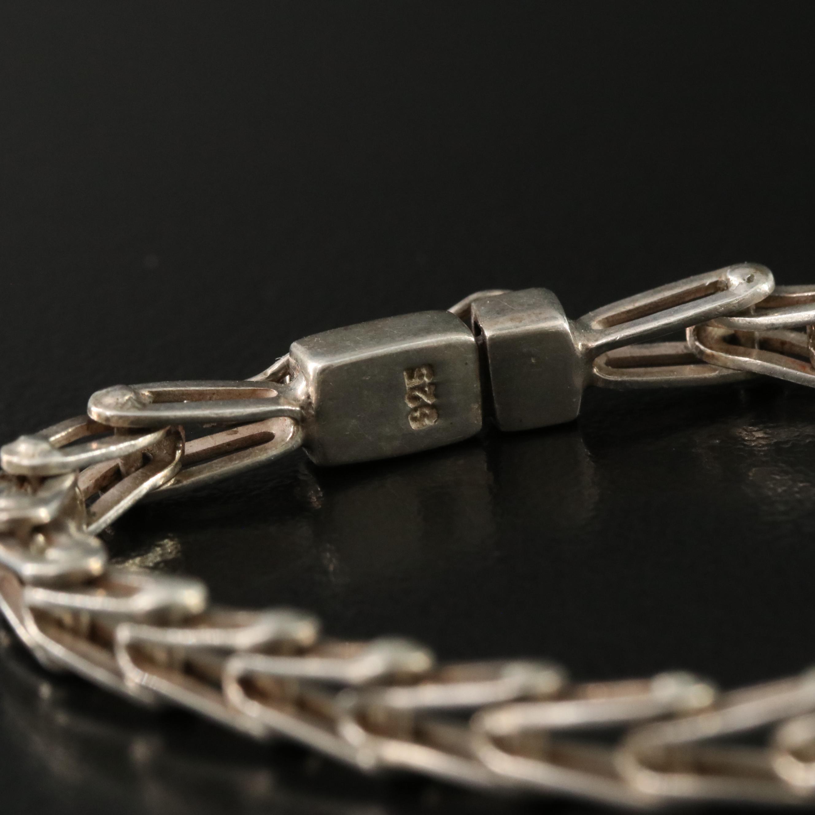 Sterling Garnet and Marcasite Bracelet