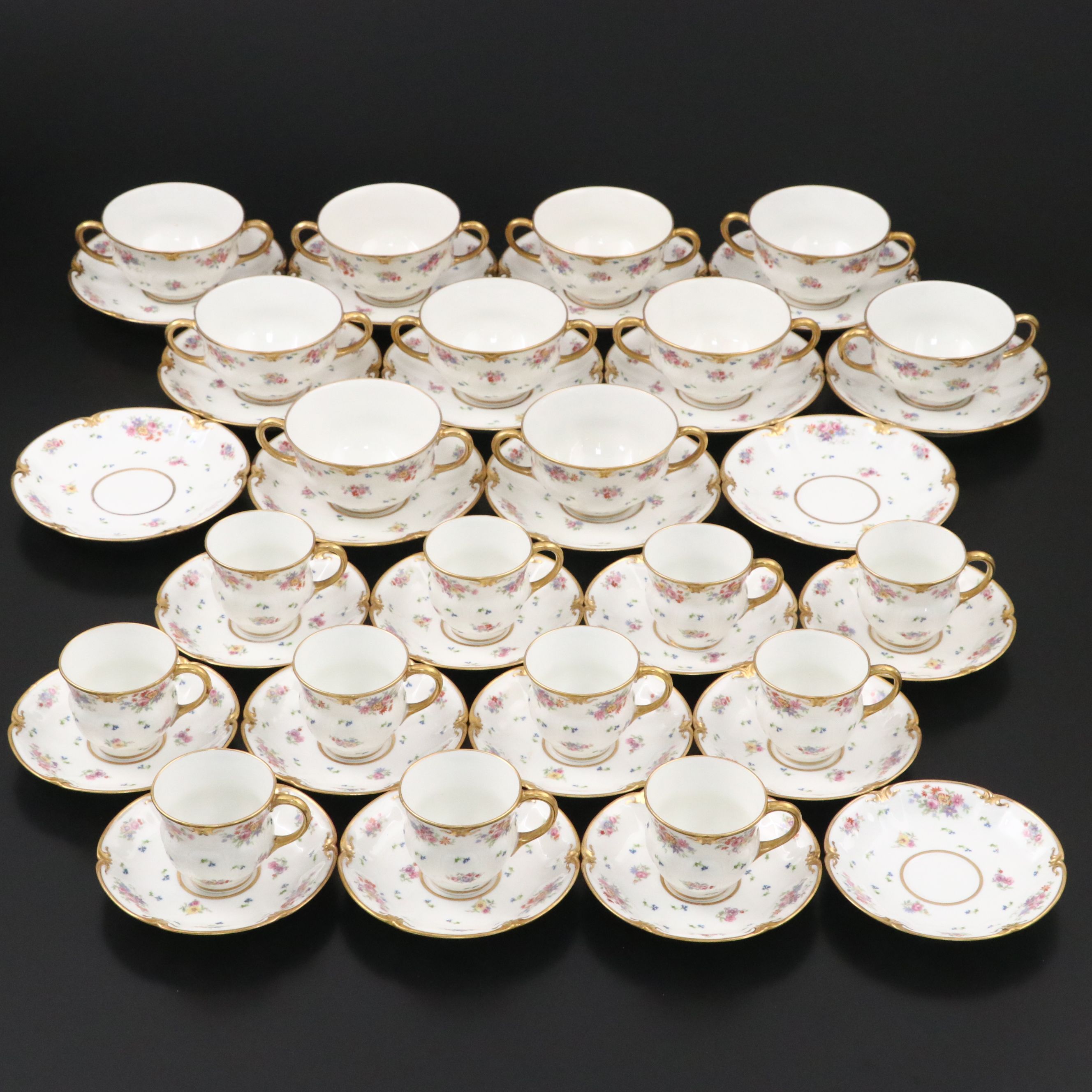 Gérard Dufraisseix et Abbott Gilt and Floral Limoges Porcelain