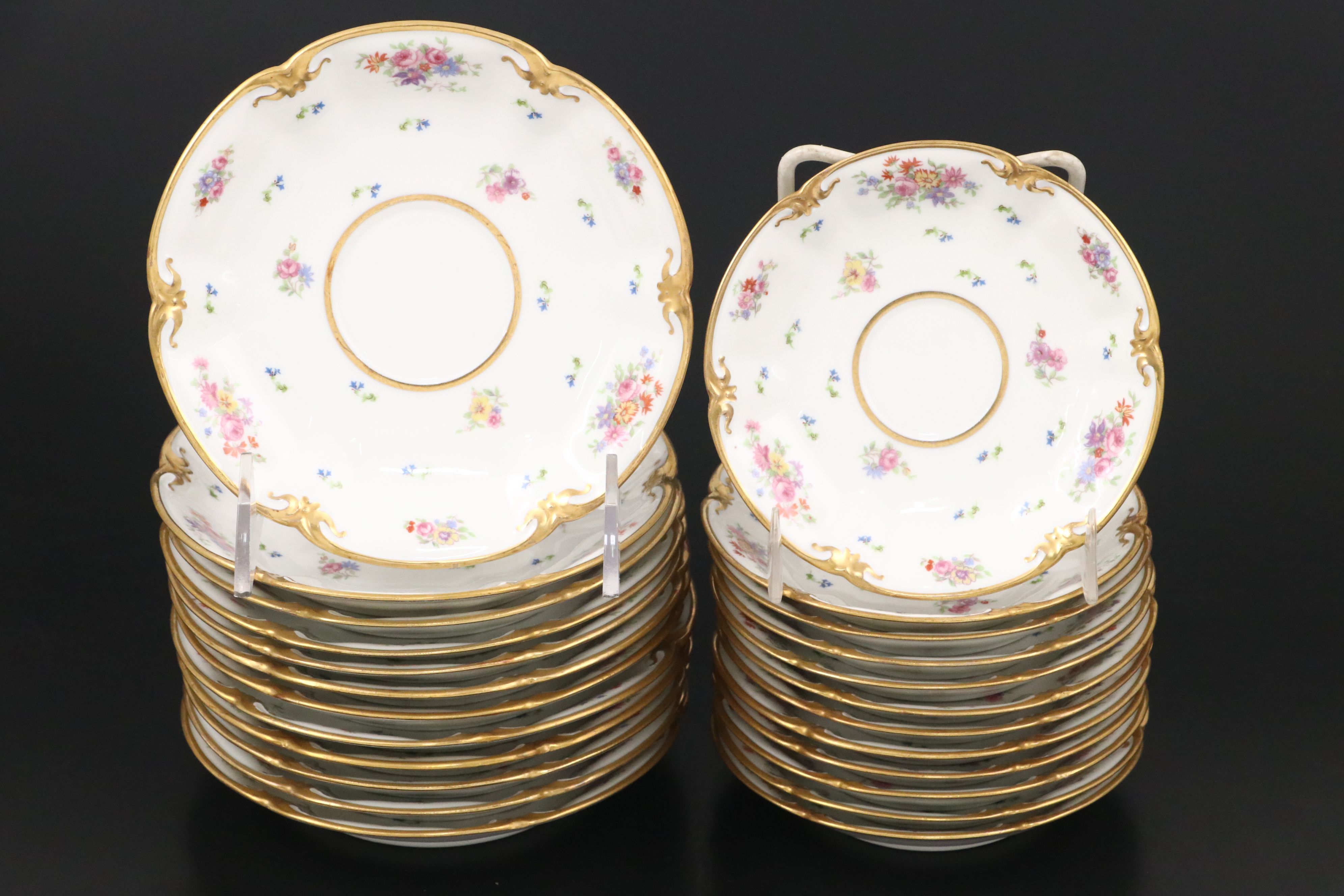 Gérard Dufraisseix et Abbott Gilt and Floral Limoges Porcelain