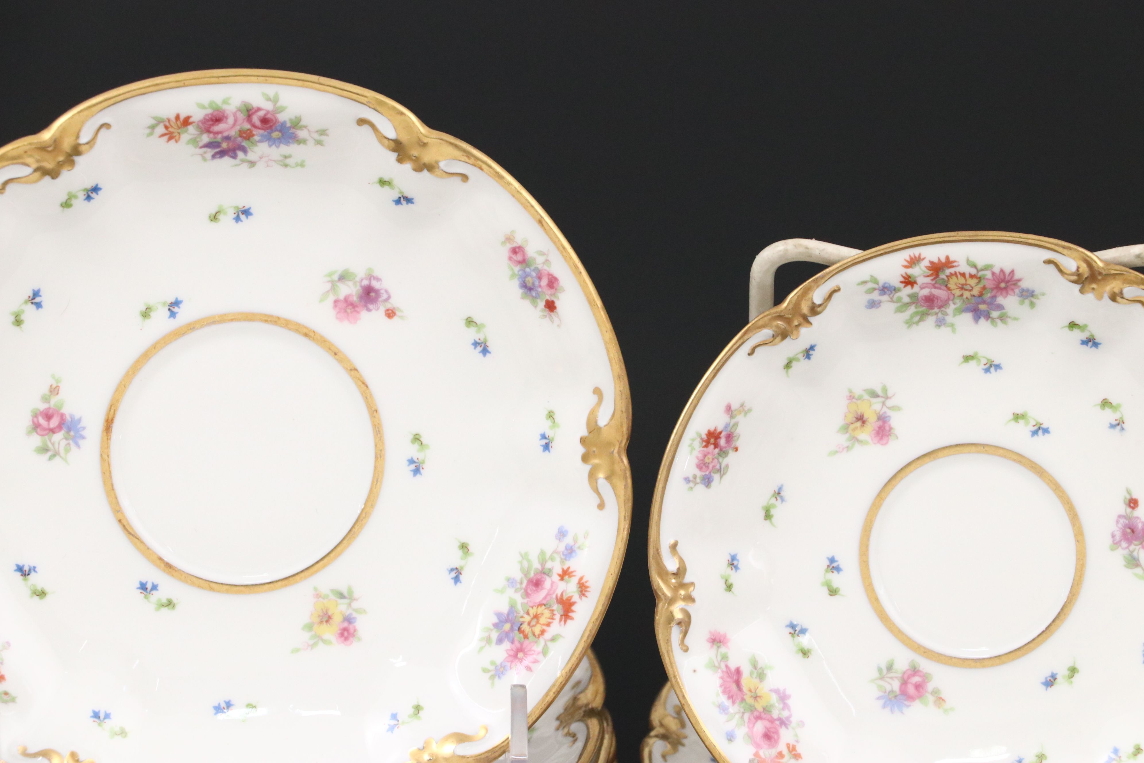 Gérard Dufraisseix et Abbott Gilt and Floral Limoges Porcelain