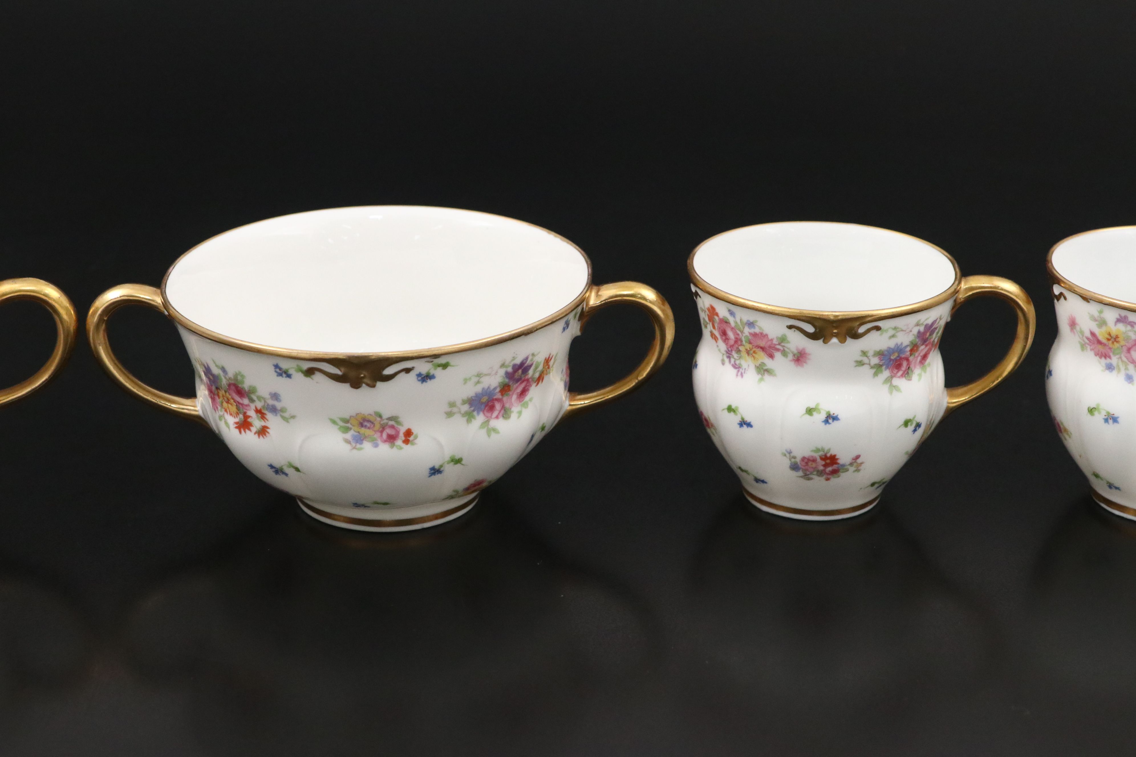 Gérard Dufraisseix et Abbott Gilt and Floral Limoges Porcelain