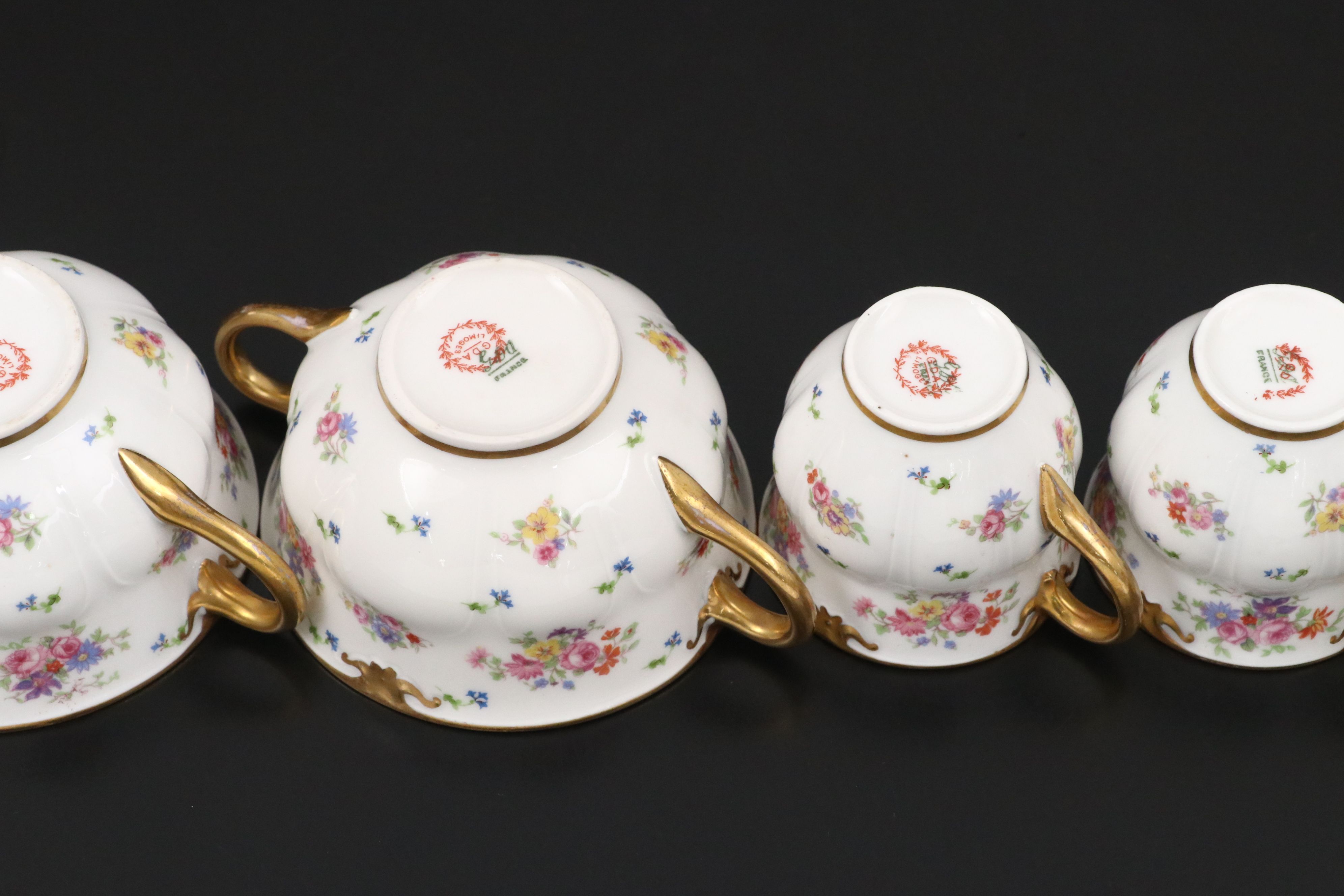 Gérard Dufraisseix et Abbott Gilt and Floral Limoges Porcelain