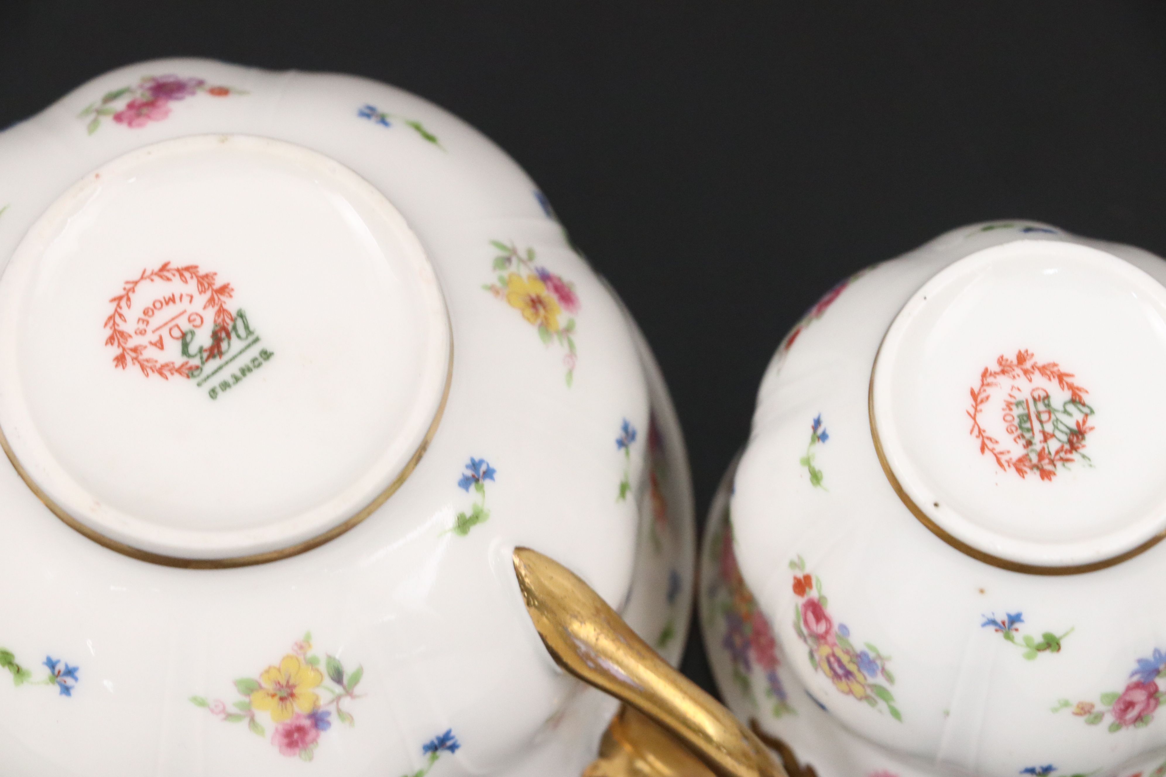 Gérard Dufraisseix et Abbott Gilt and Floral Limoges Porcelain