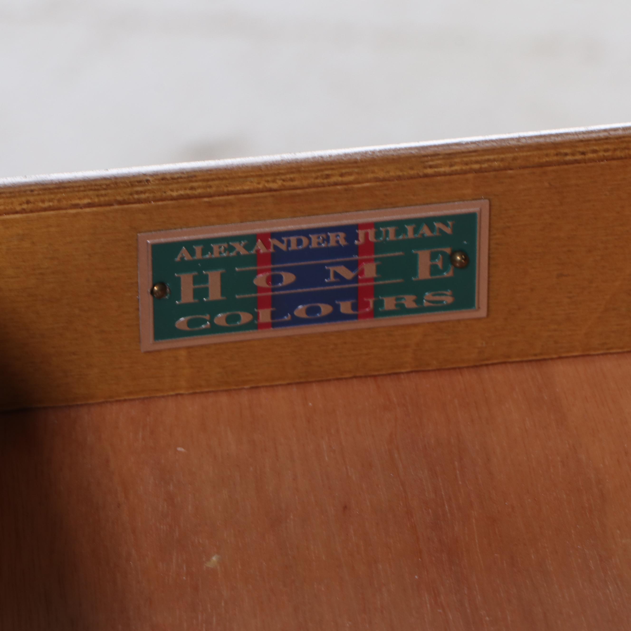 Alexander Julian "Home Colors" Wrought Iron and Parquetry Bed and Nightstand