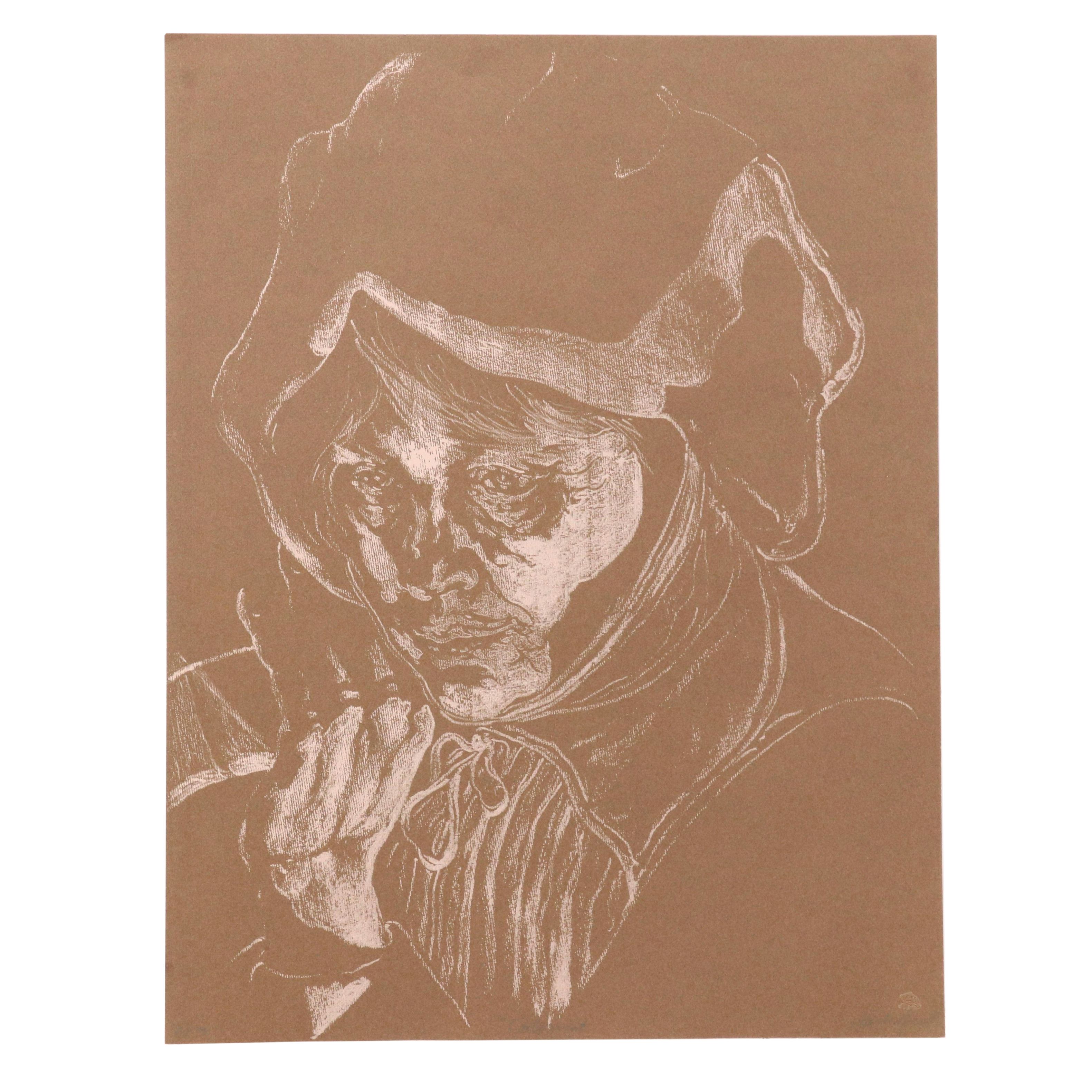 Jack Beal Portrait Serigraph "Colonist," 1977