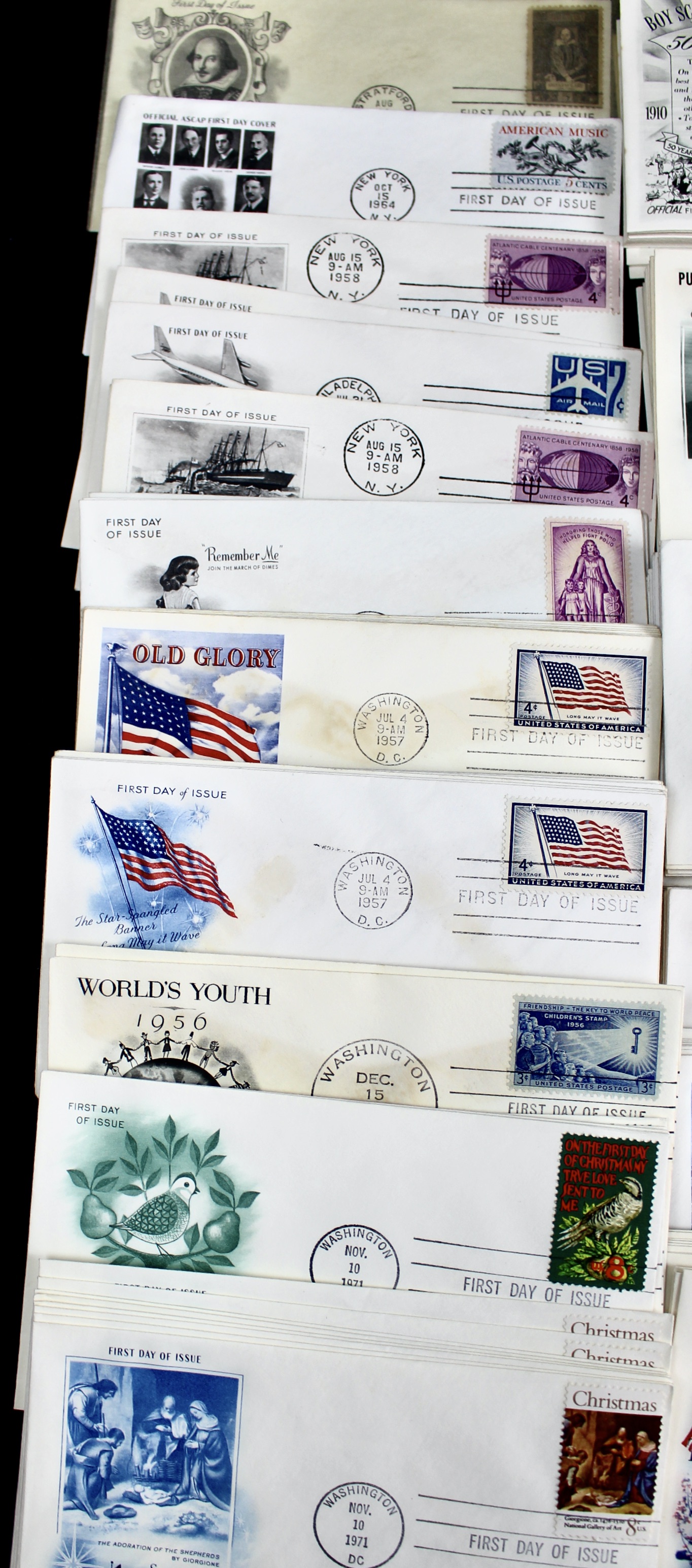 Over 475 U.S. First Day Covers, All Unaddressed with Cachets