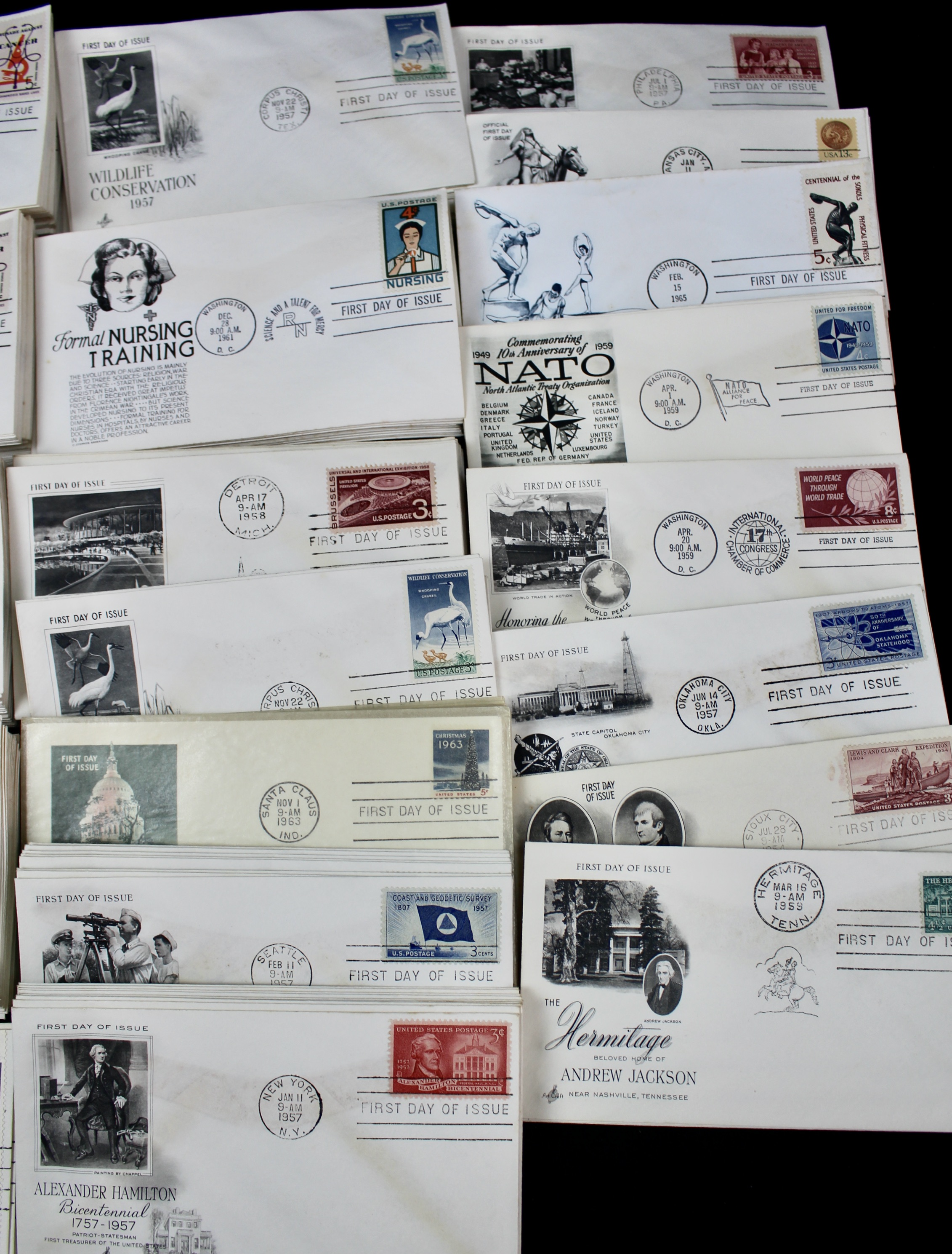 Over 475 U.S. First Day Covers, All Unaddressed with Cachets