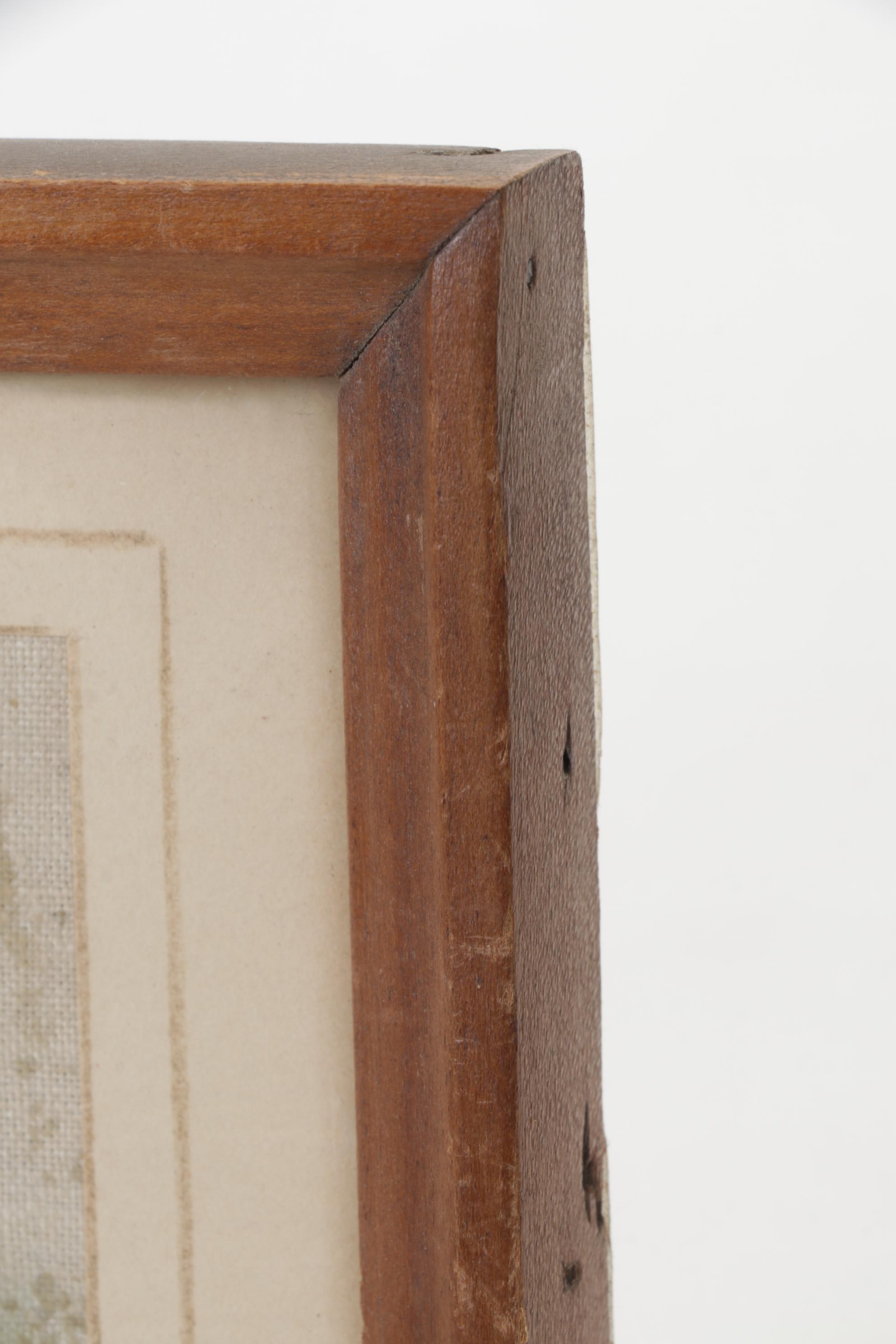 Godey's 1848 Paris Fashion Print Reproduction on Cloth, Framed