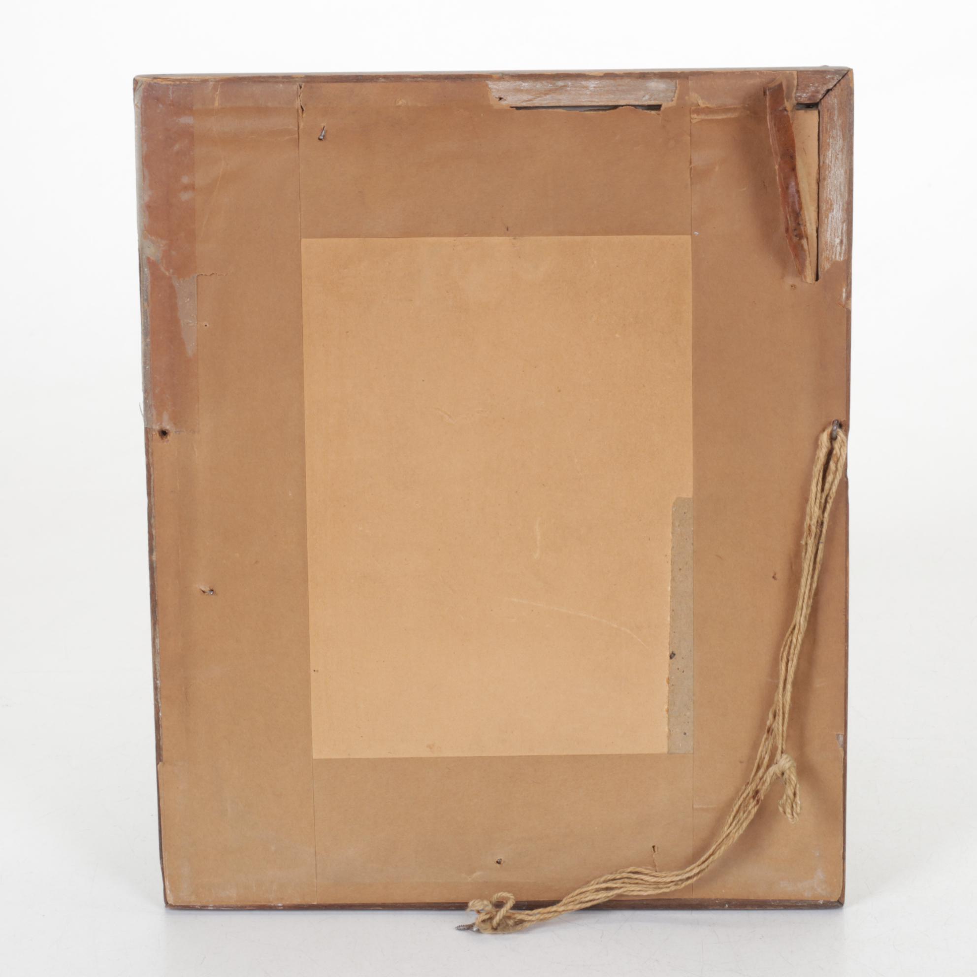 Godey's 1848 Paris Fashion Print Reproduction on Cloth, Framed