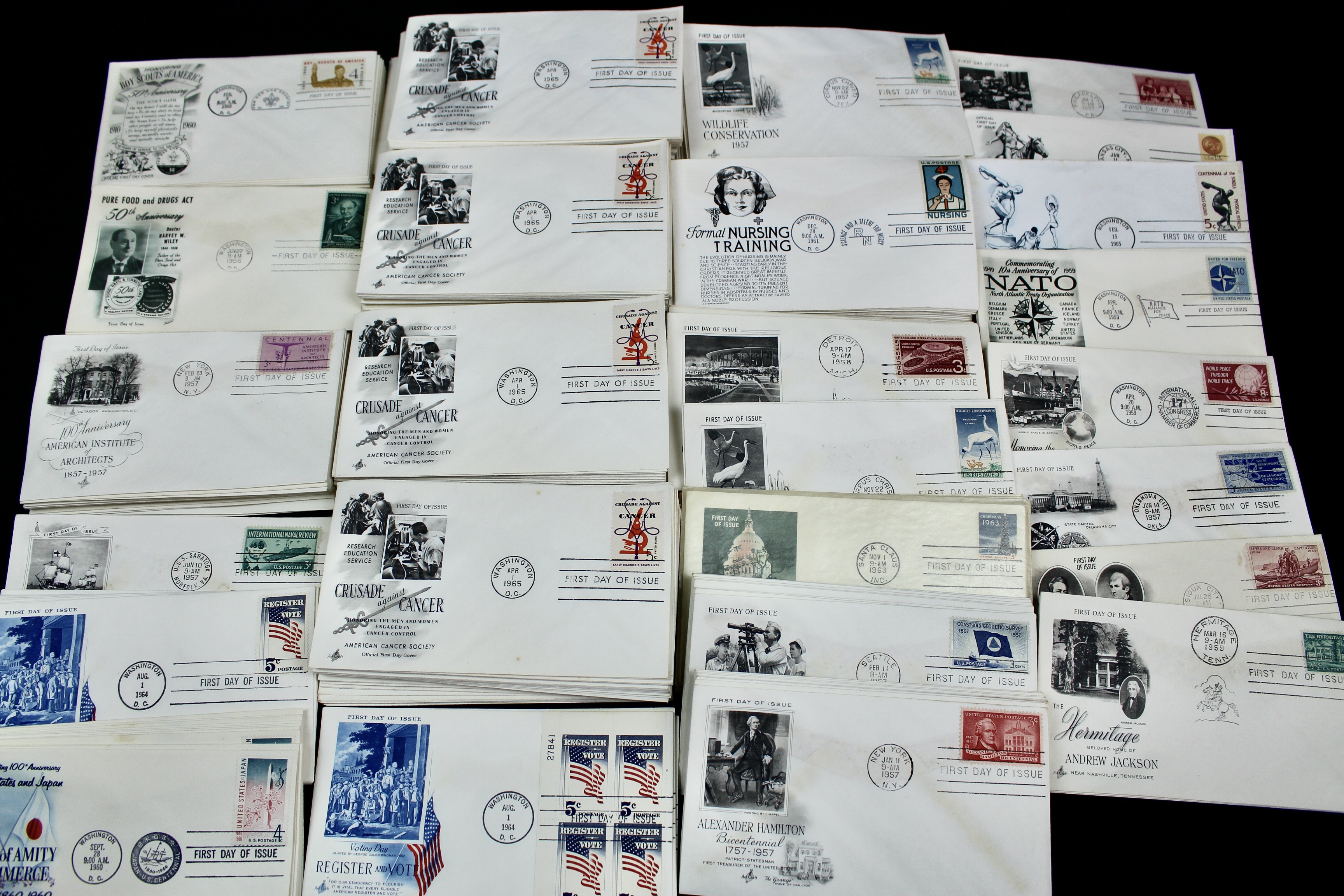 Over 475 U.S. First Day Covers, All Unaddressed with Cachets