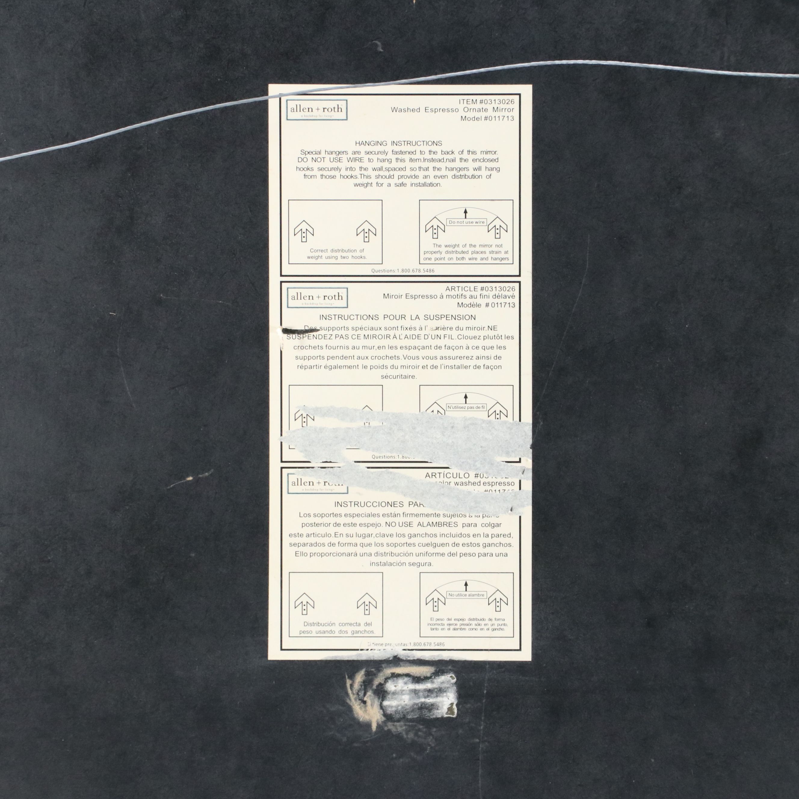 Allen + Roth "Washed Espresso Ornate" Wall Mirror