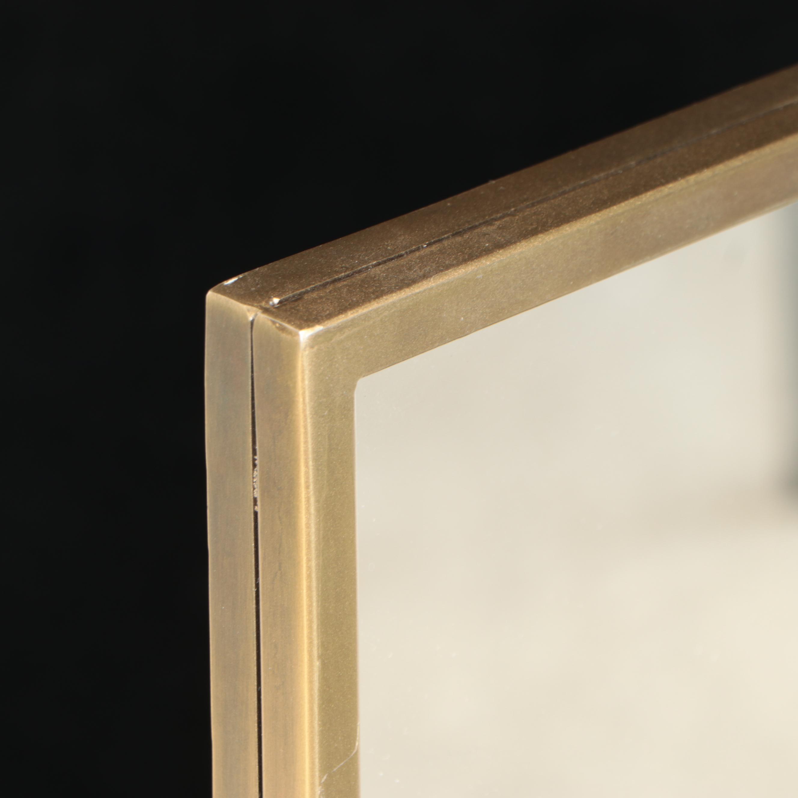 Postmodern Gold Finish Metal Wall Mirror