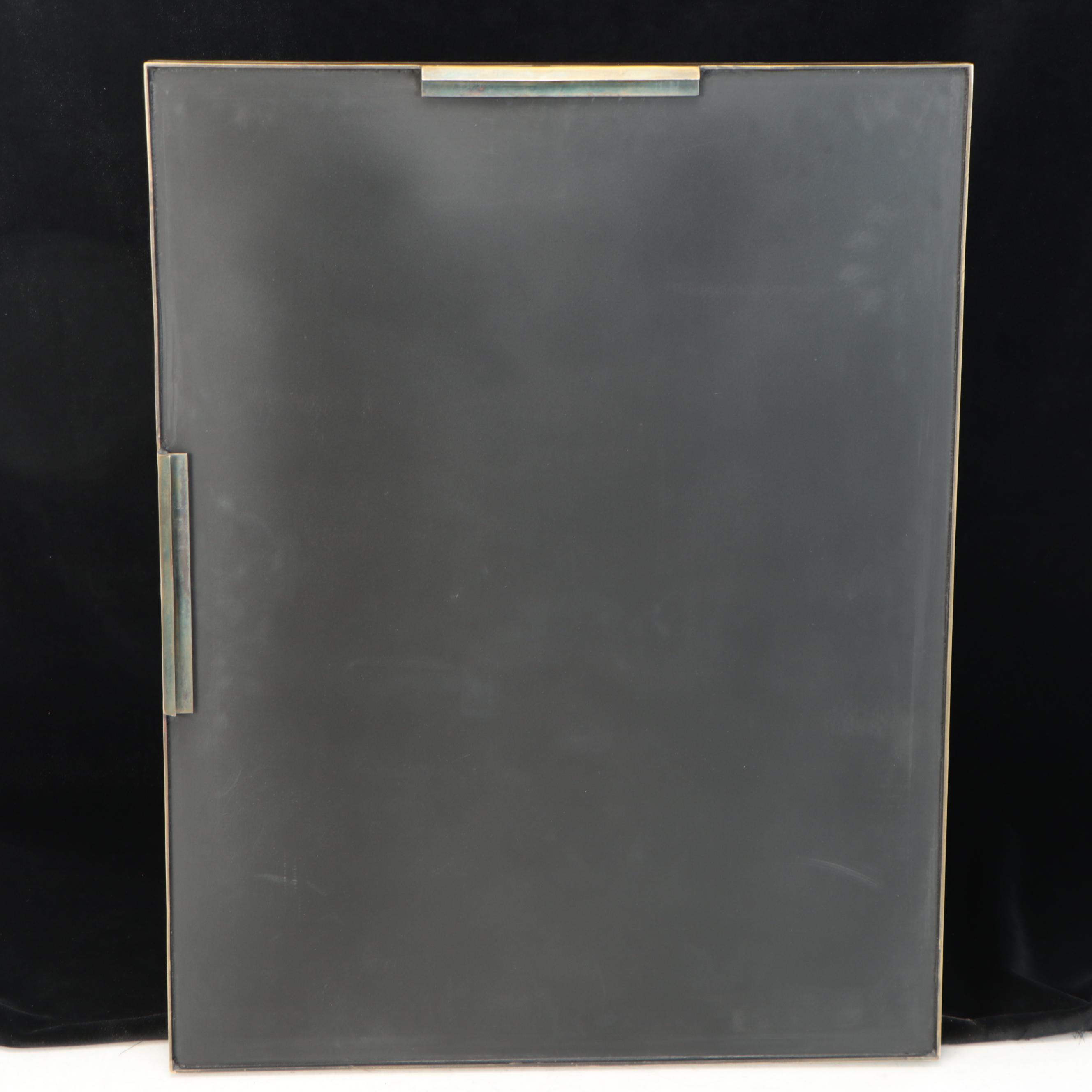 Postmodern Gold Finish Metal Wall Mirror