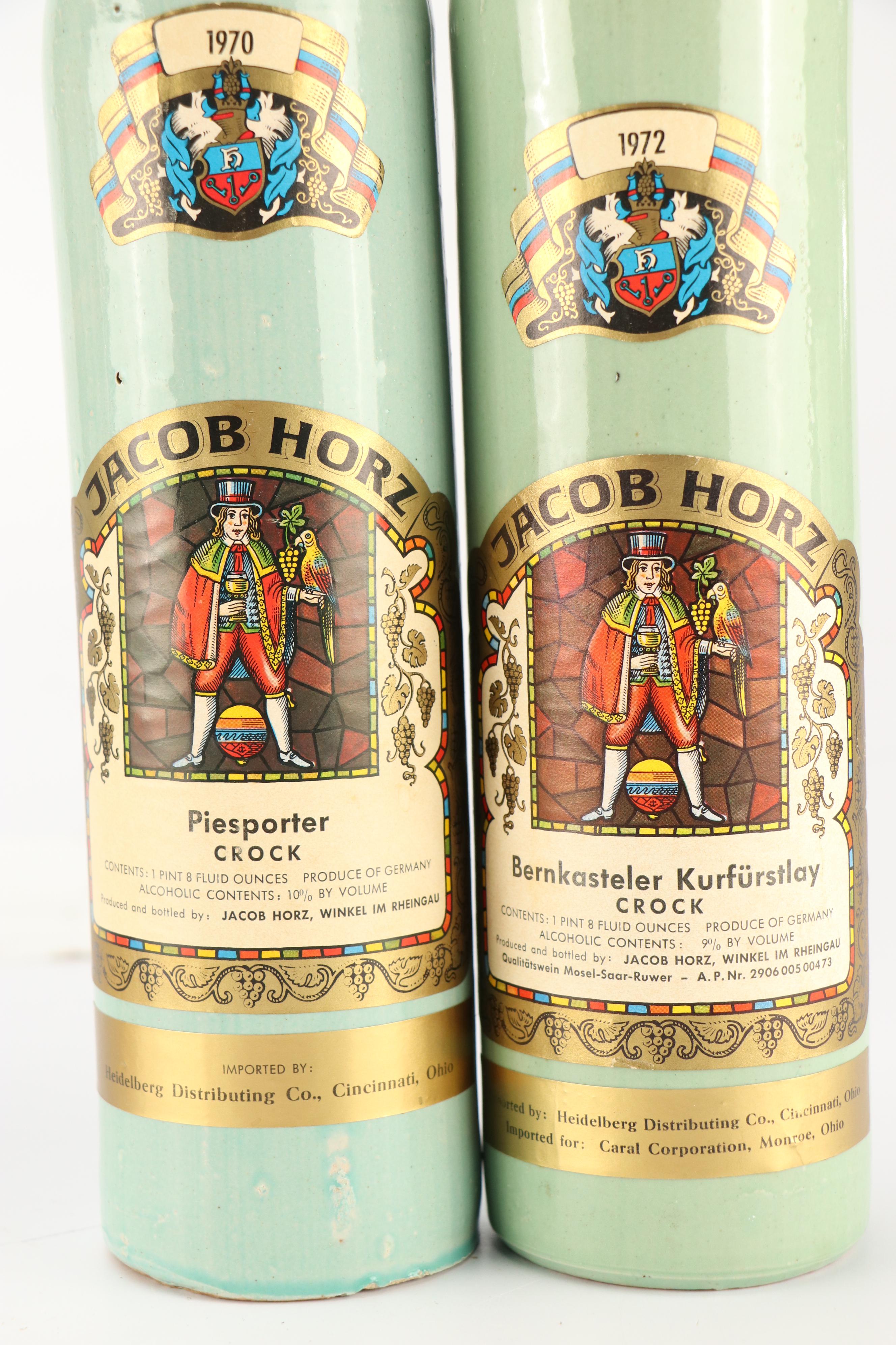 Jacob Horz and Beameister Stoneware Wine Crock Bottles