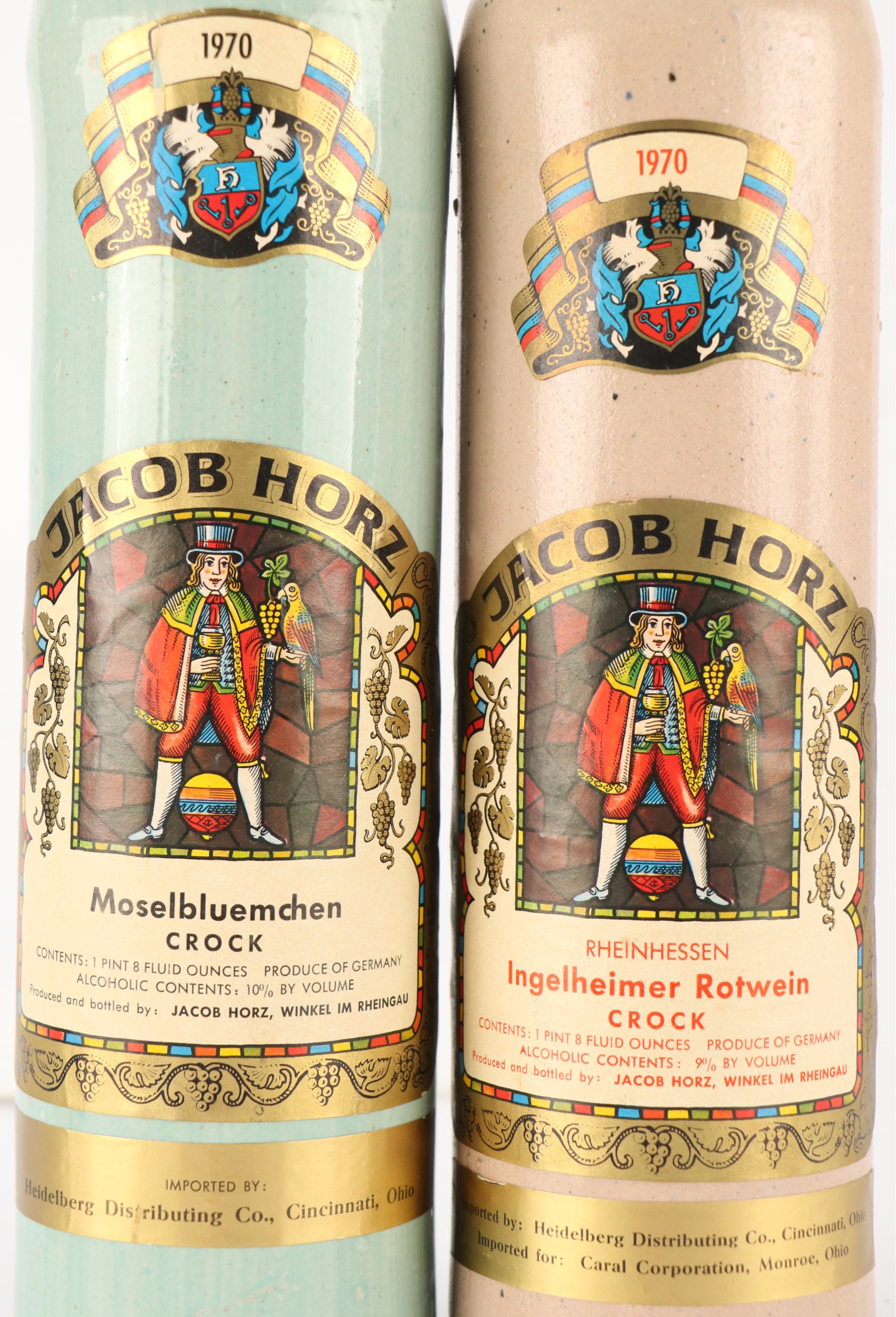 Jacob Horz and Beameister Stoneware Wine Crock Bottles