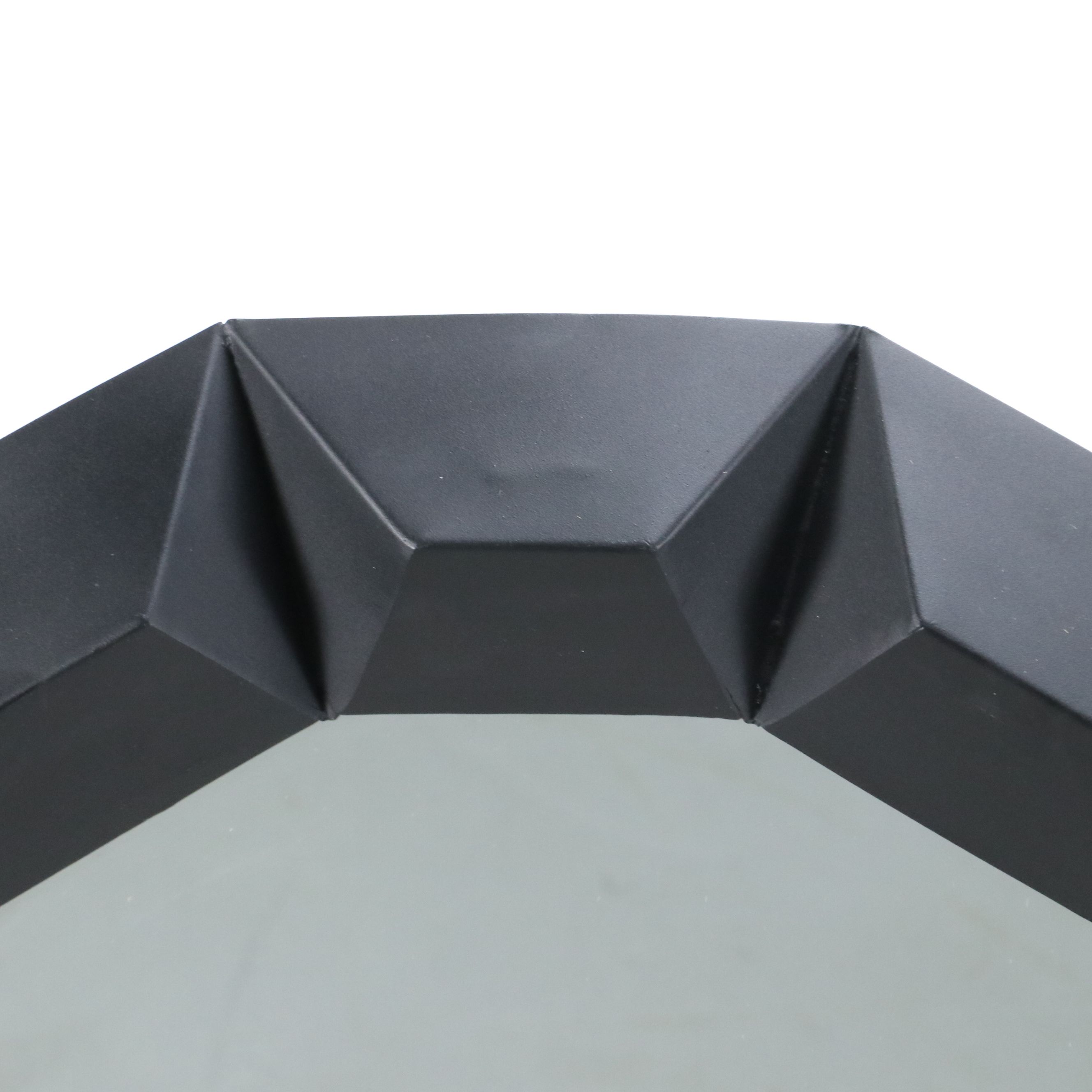 Modernist Style Matte Black Metal Framed Vanity Mirror