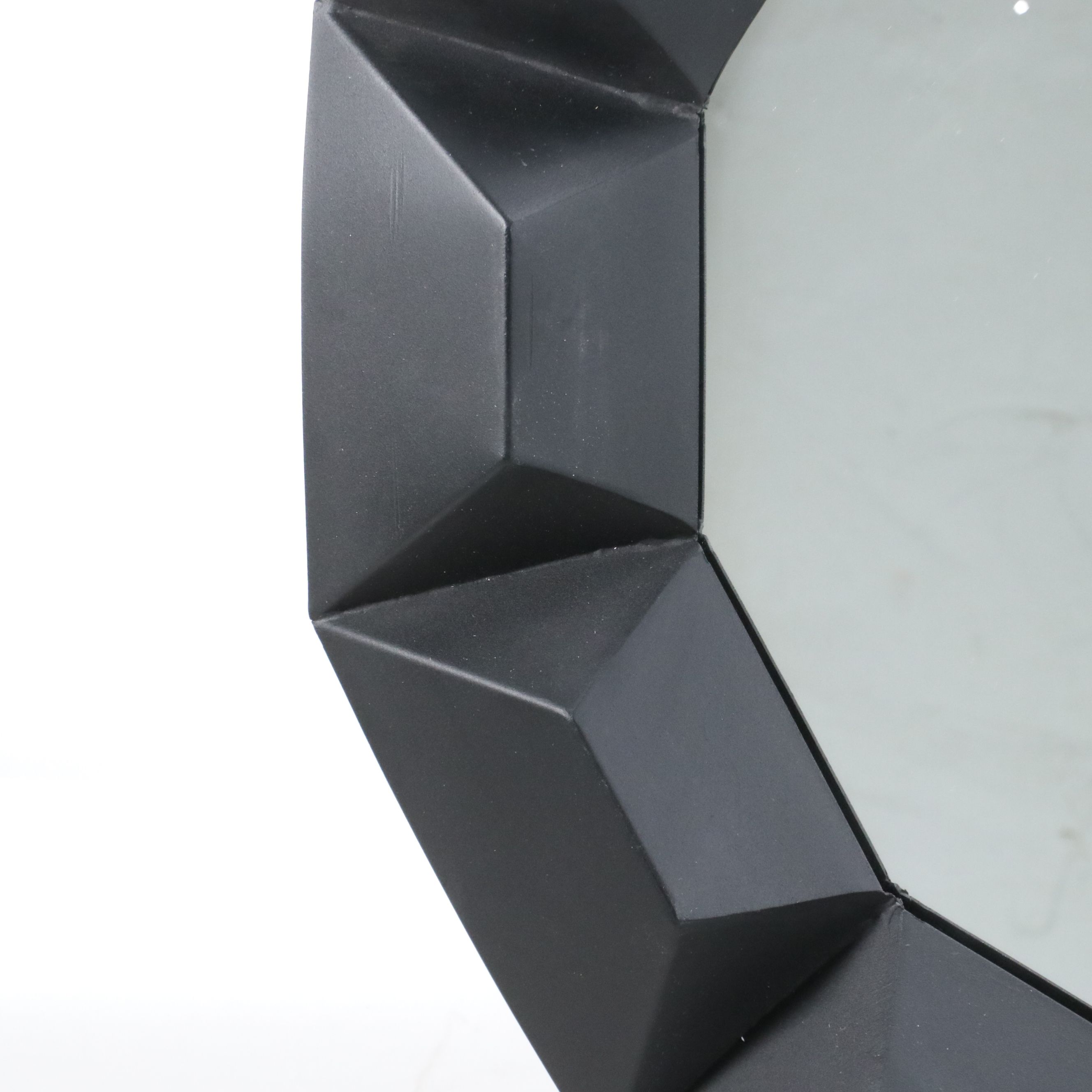 Modernist Style Matte Black Metal Framed Vanity Mirror