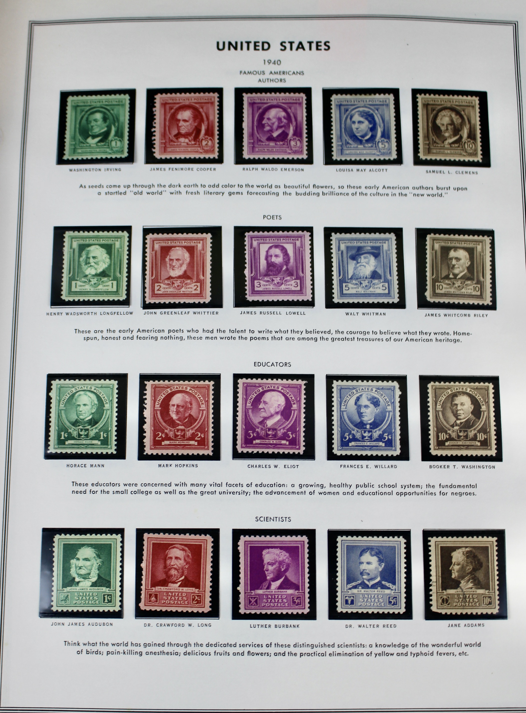 Comprehensive Mint U.S. Postage Stamp Collection, 1937 to 1972