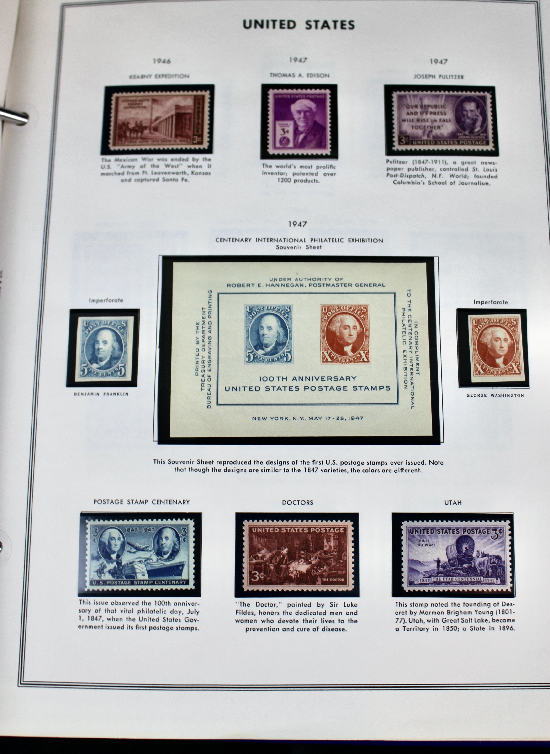 Comprehensive Mint U.S. Postage Stamp Collection, 1937 to 1972